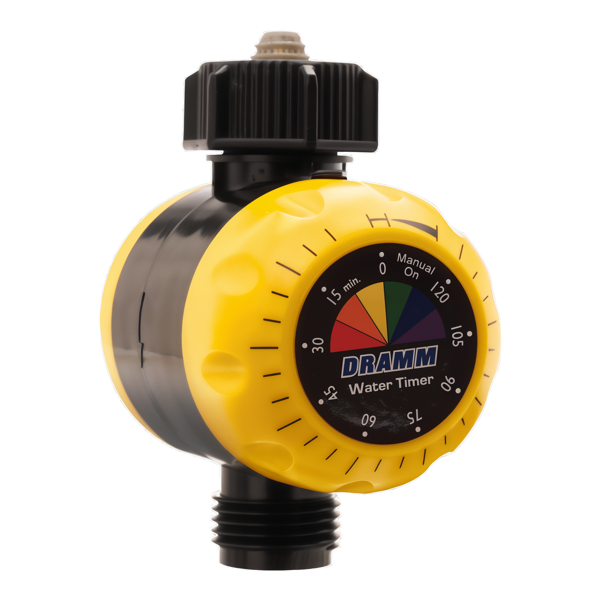 Dramm ColorStorm Water Timer in Yellow with mechanical 120-minute dial and auto-shutoff #Yellow