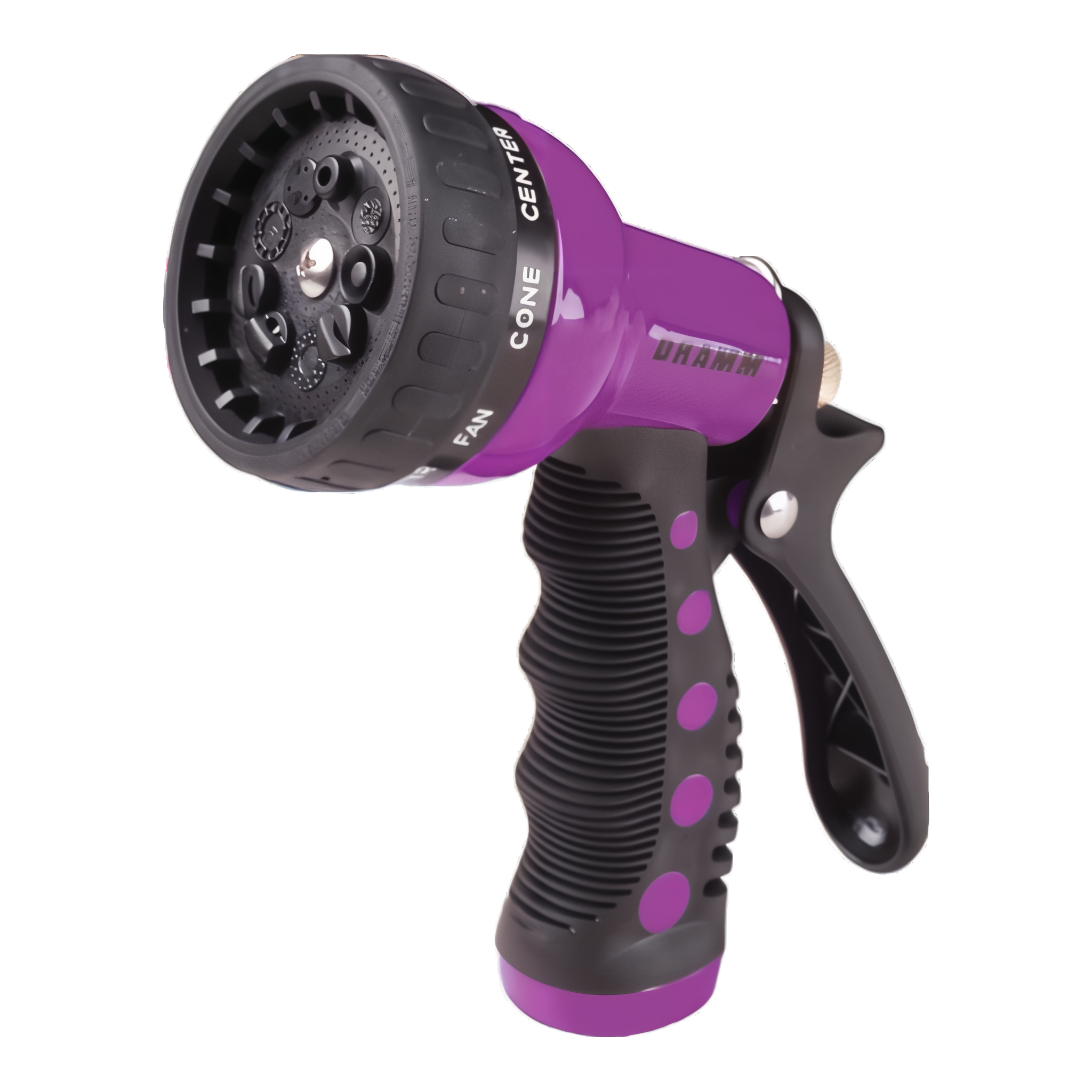 Dramm Touch 'N Flow Revolver 9-Pattern Spray Gun in Berry with heavy-duty metal body and ergonomic insulated grip