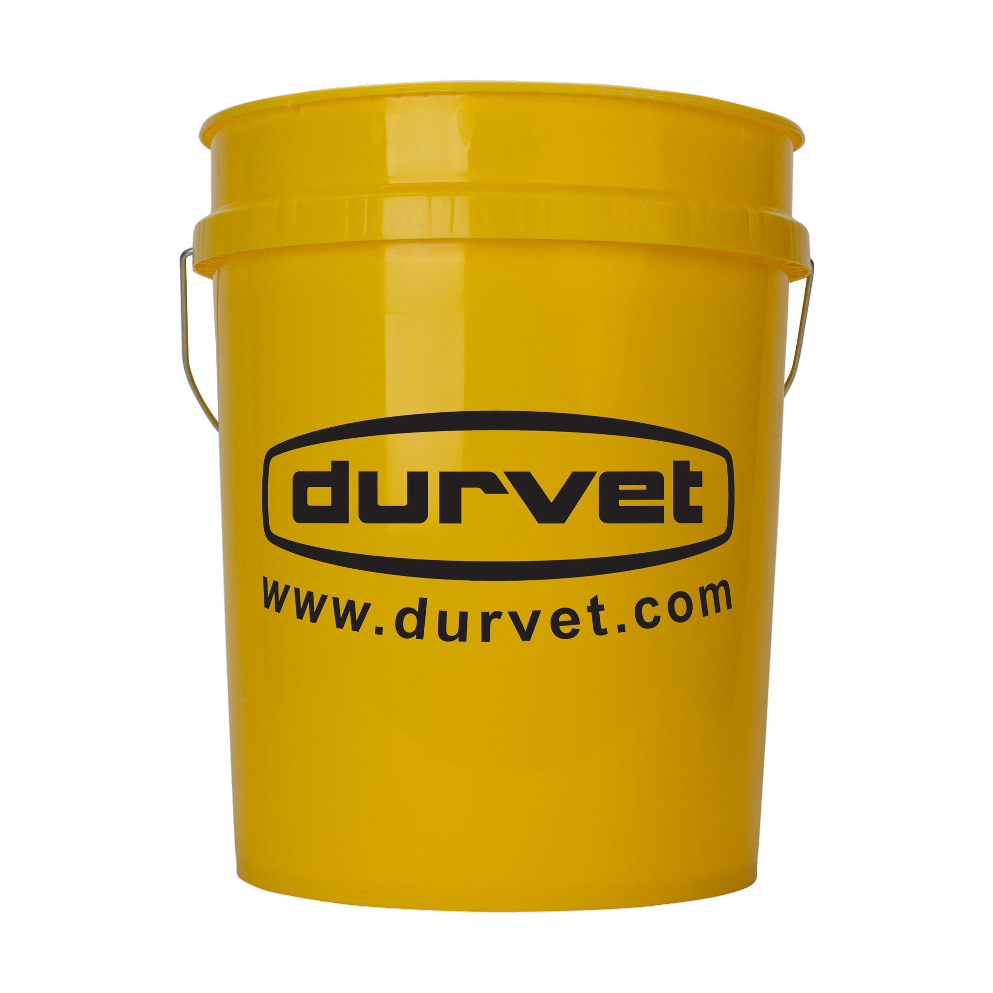 Durvet 5 gallon yellow bucket with wire bail handle