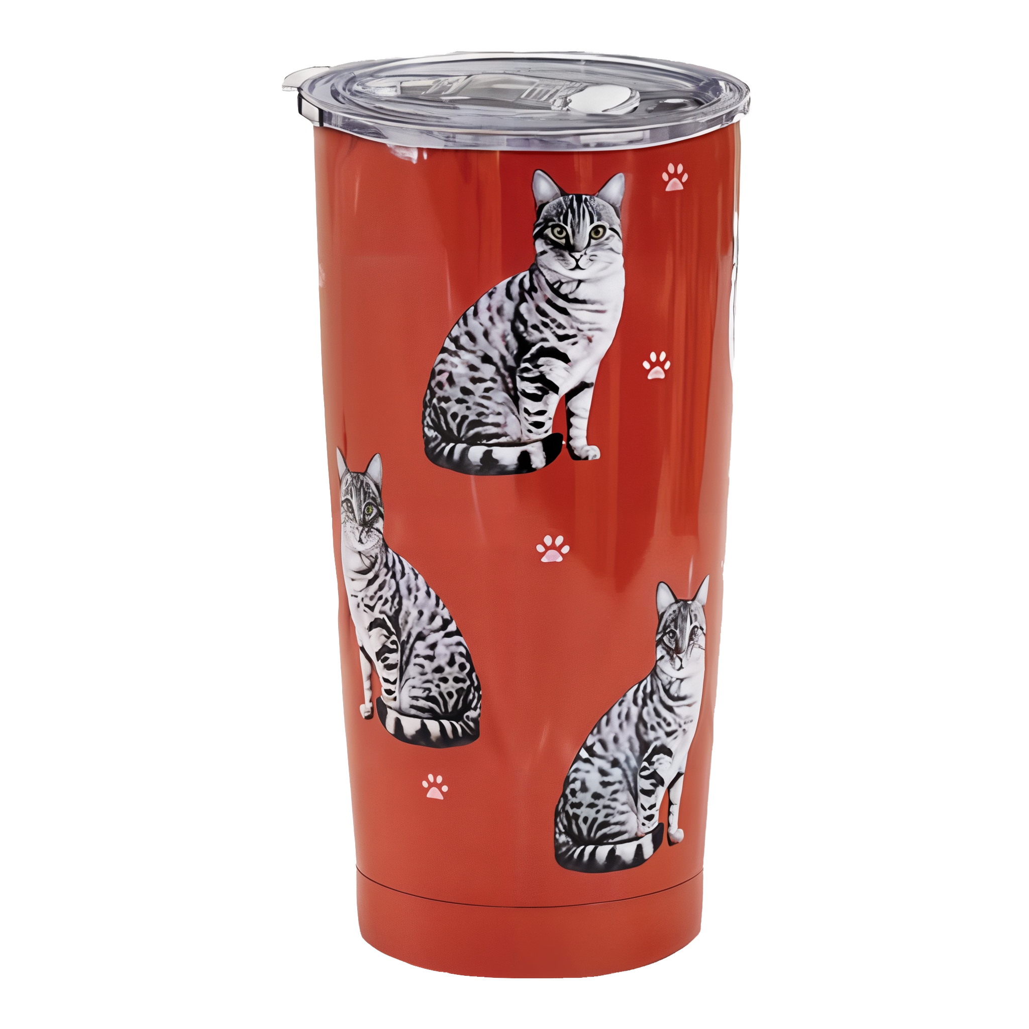Serengeti Stainless Steel Tabby Silver Tumblers Vacuum Insulated Travel Mug