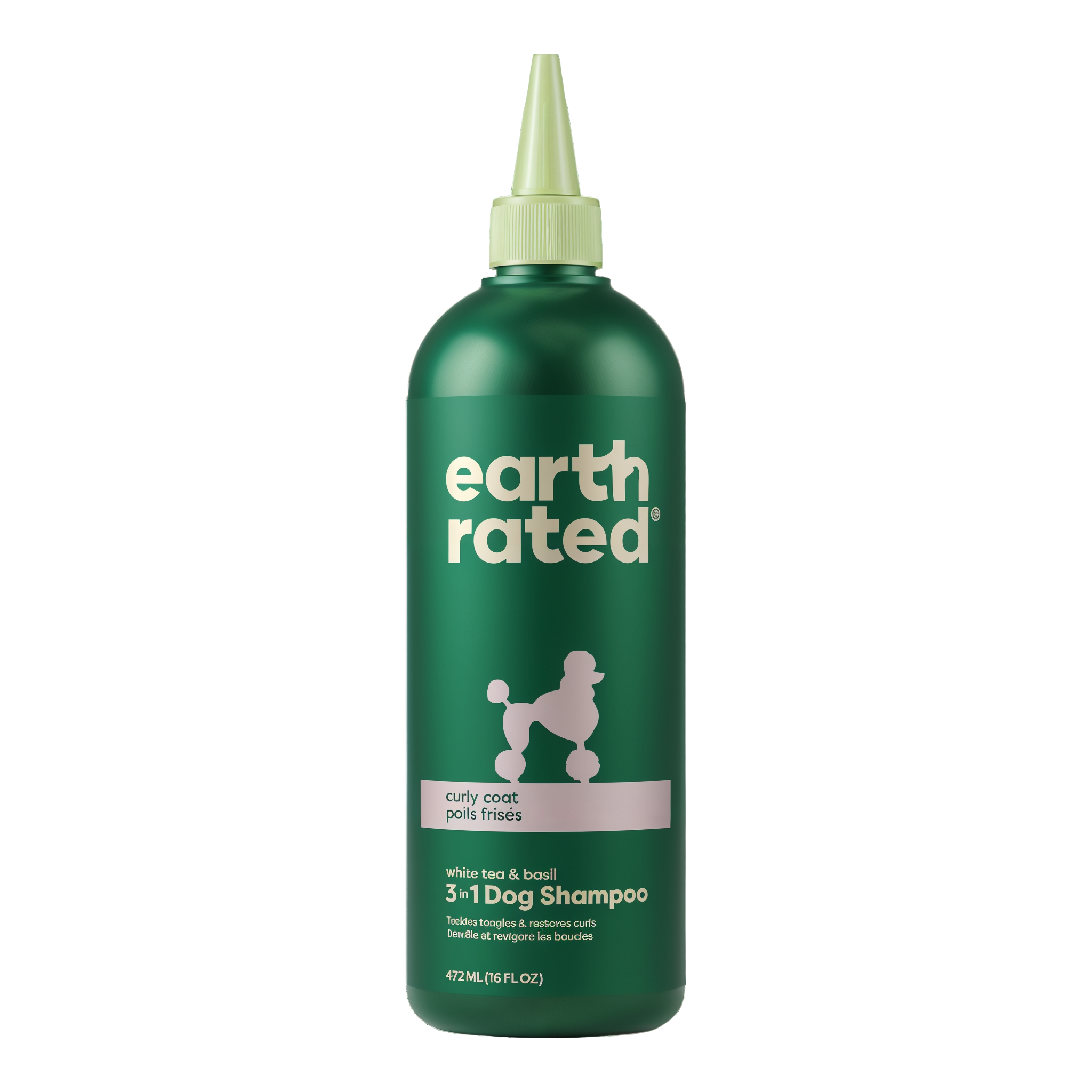 Earth Rated Detangling 3-in-1 Dog Shampoo bottle for curly coats