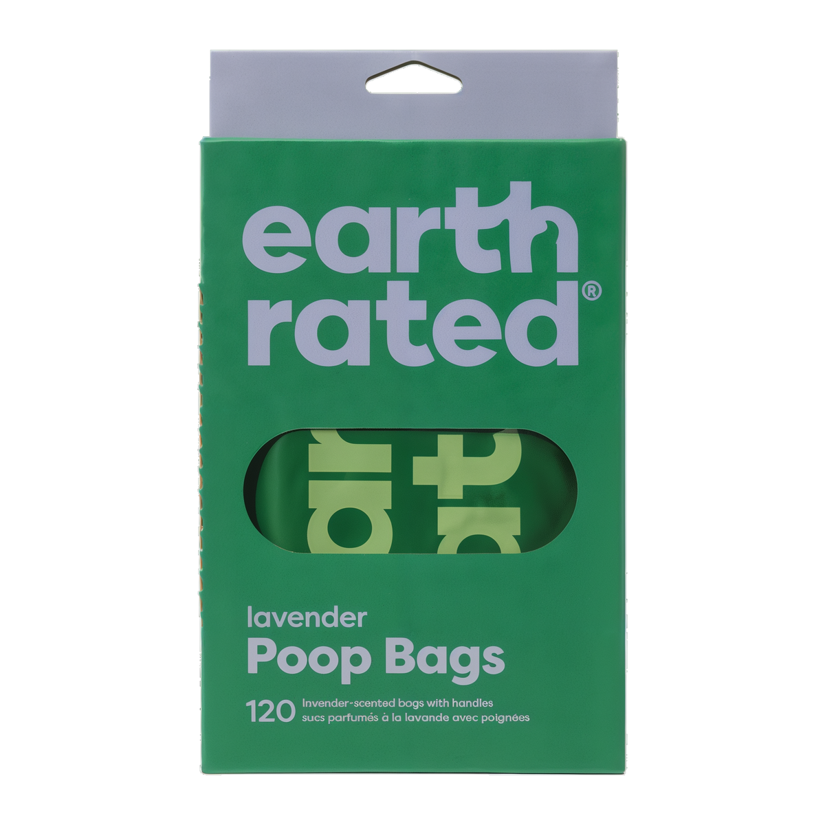 Earth Rated Easy-Tie Handle Poop Bags lavender scented 120 count box