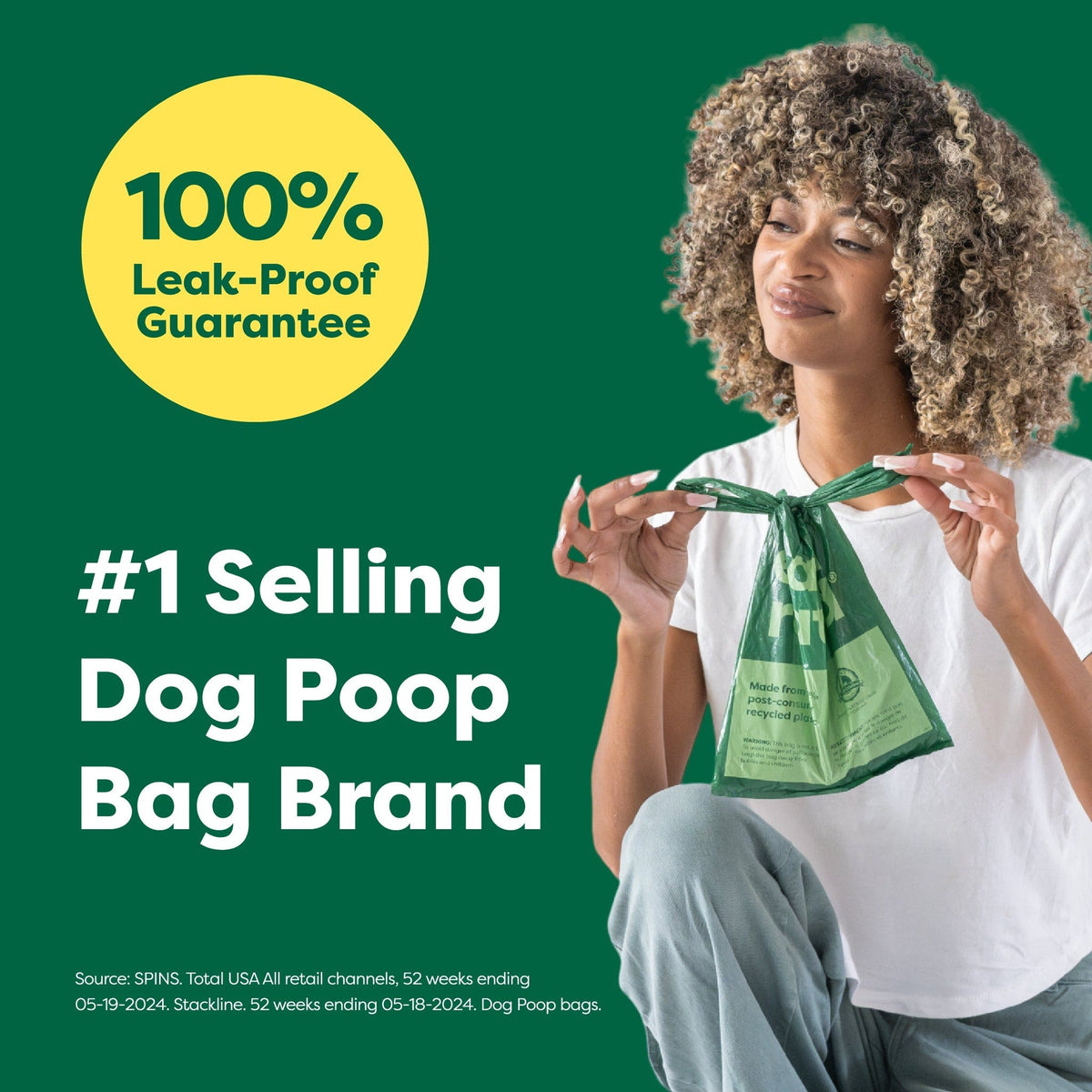 100 percent leak-proof guarantee from the number one selling dog poop bag brand
