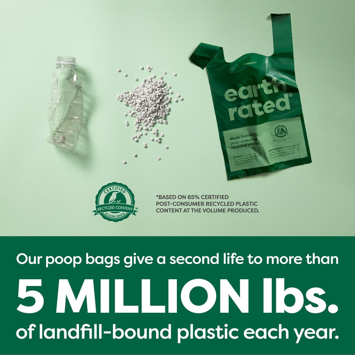 Earth Rated poop bags give a second life to over 5 million pounds of landfill-bound plastic each year