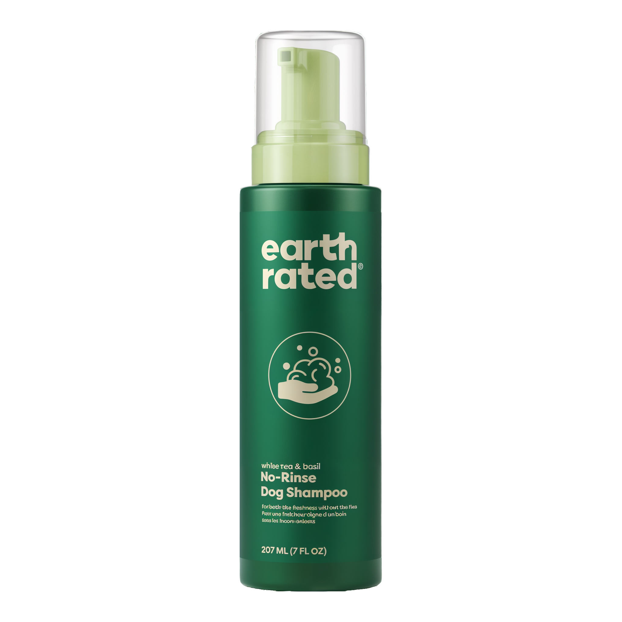 Earth Rated No-Rinse waterless foam dog shampoo bottle
