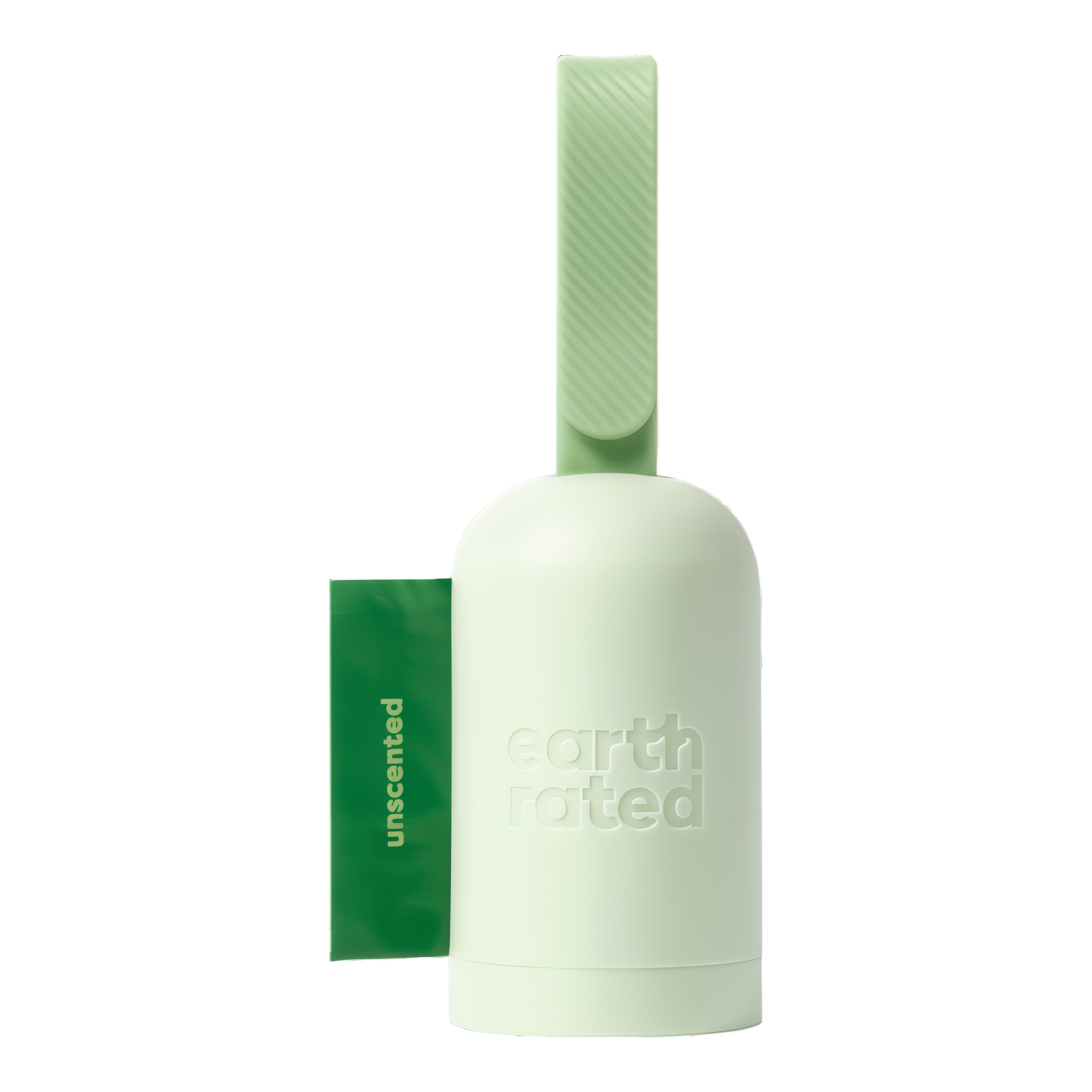 Earth Rated leash poop bag dispenser with strap, front view