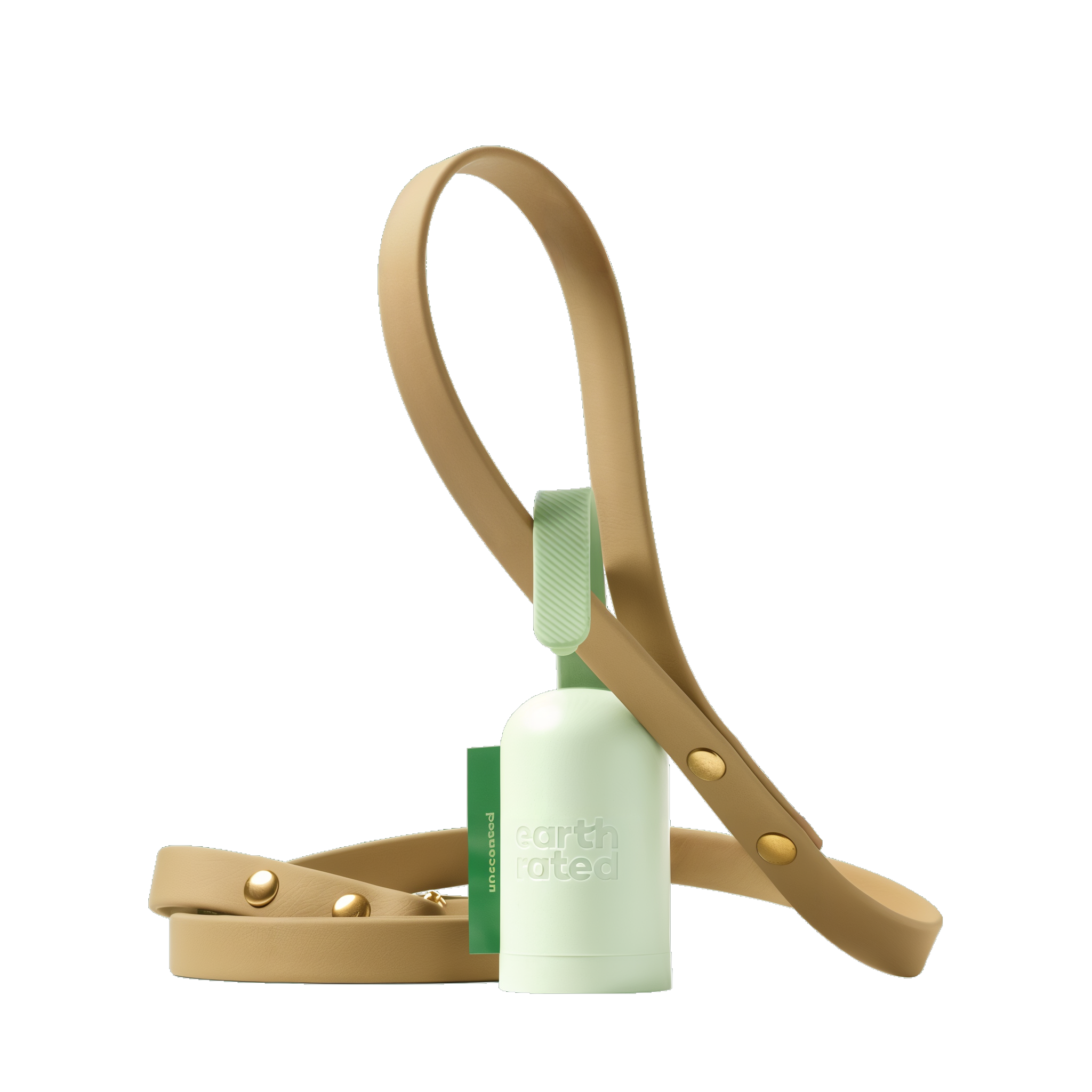 Earth Rated poop bag dispenser attached to a dog leash