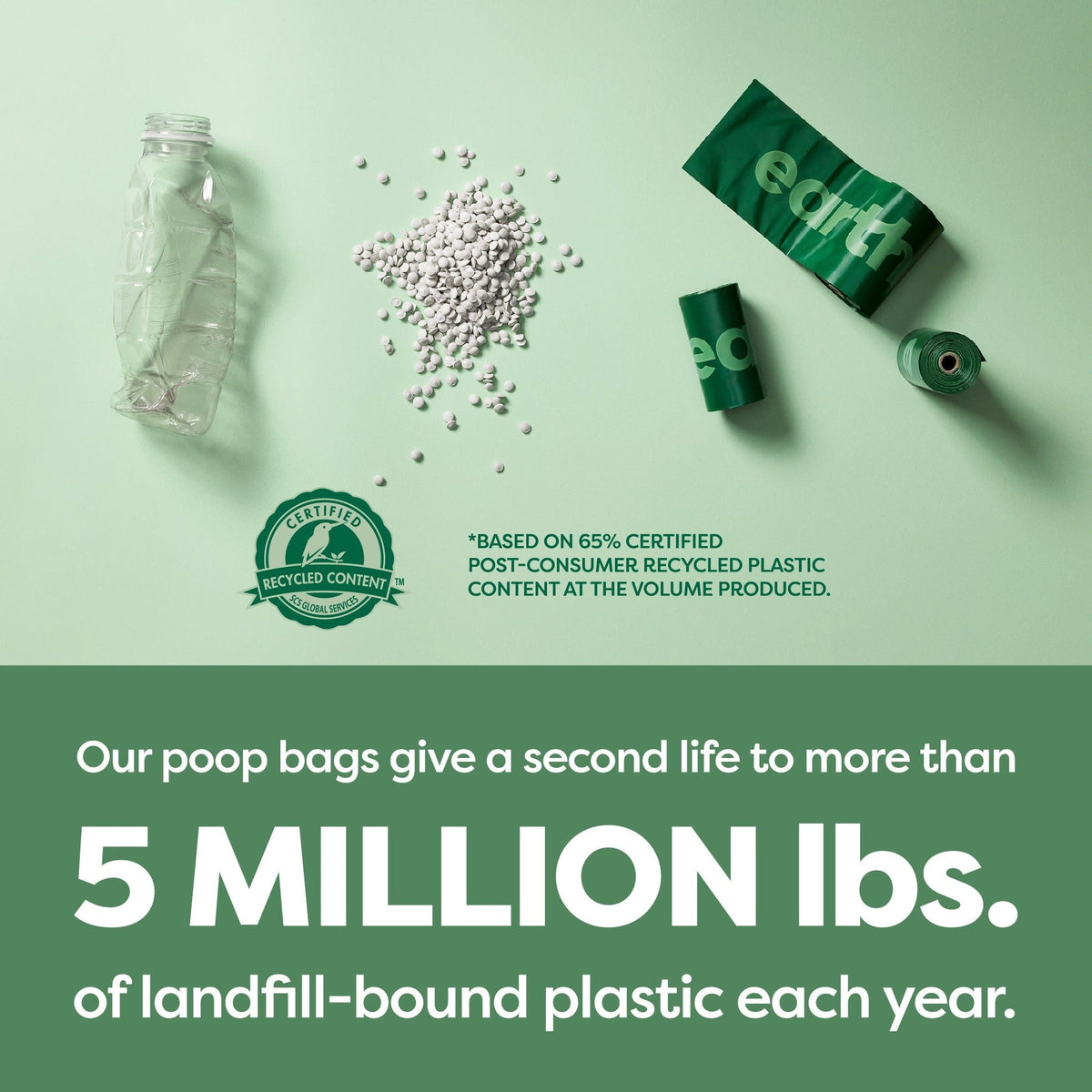 Earth Rated poop bags give a second life to over 5 million pounds of landfill-bound plastic each year