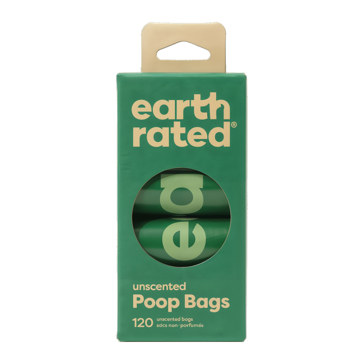Earth Rated Dog Poop Bag Refill Rolls unscented 120 count box, 8 rolls