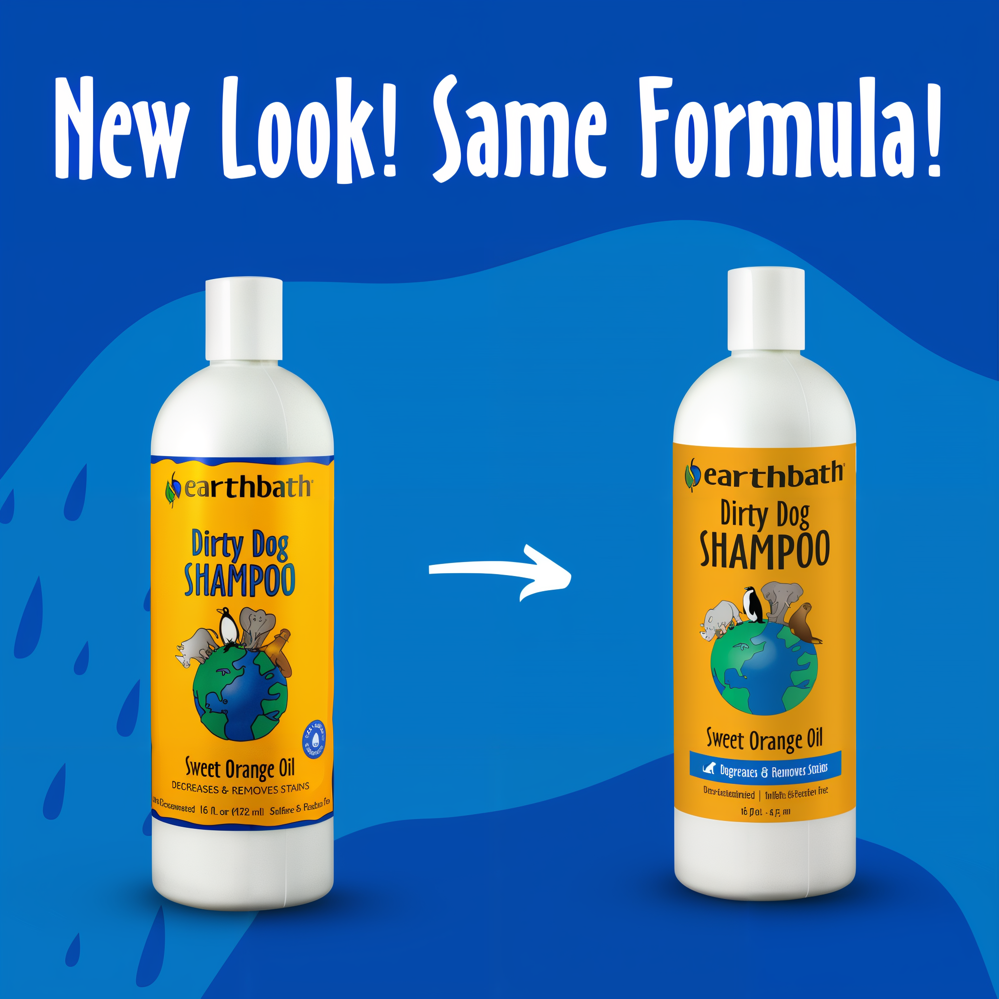New look same formula packaging update for Earthbath Dirty Dog Shampoo