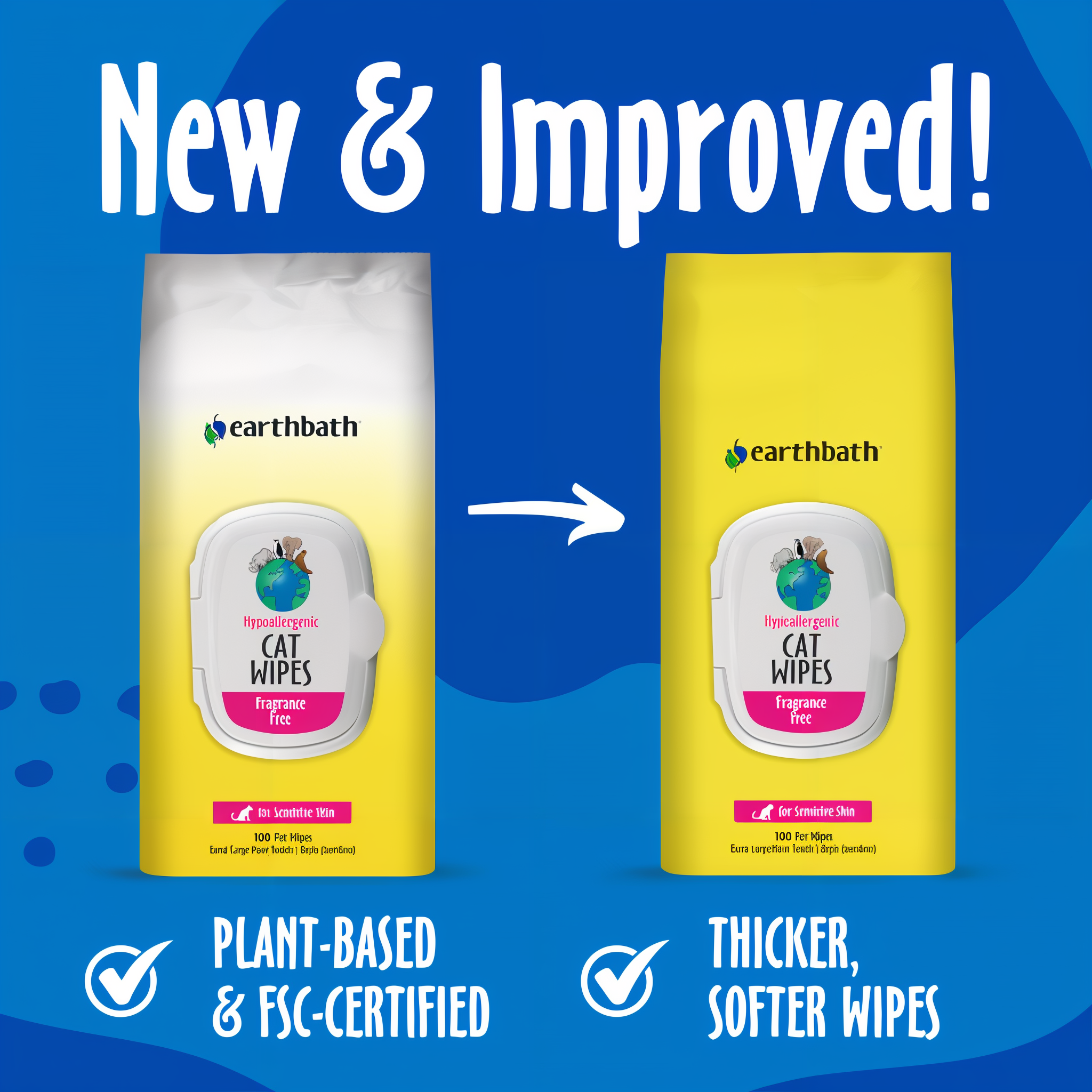 Earthbath Hypoallergenic Cat Wipes benefits panel