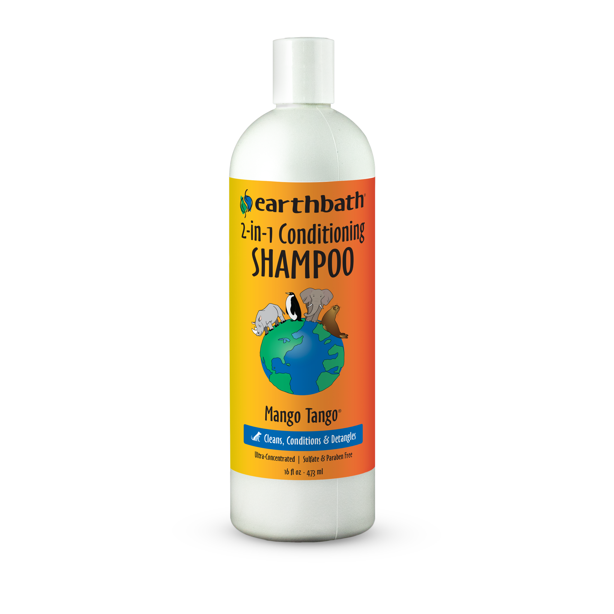 Earthbath 2-in-1 Conditioning Shampoo - Mango Tango 16 fl oz front #16 fl oz