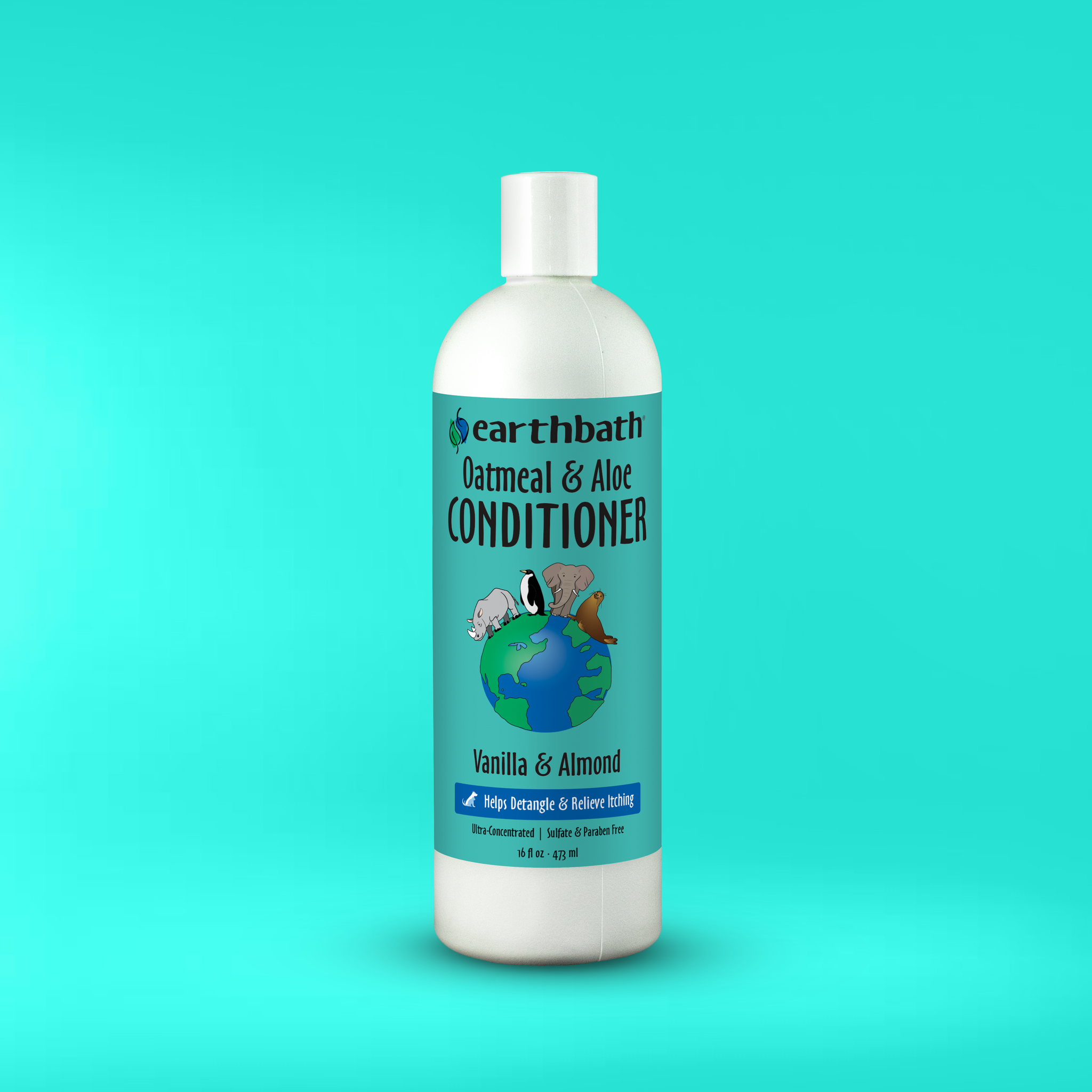 Earthbath Oatmeal & Aloe Itch Relief Conditioner - Vanilla & Almond on brand color background