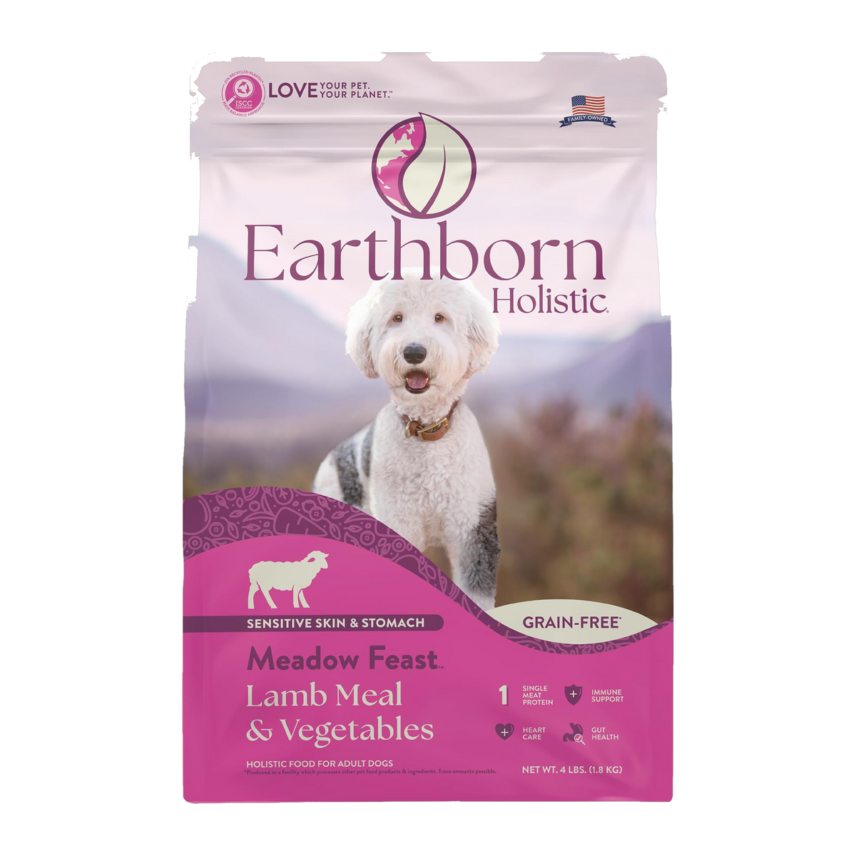 Earthborn Holistic Meadow Feast Grain-Free Lamb Meal & Vegetables Dry Dog Food 4 lb -- product image