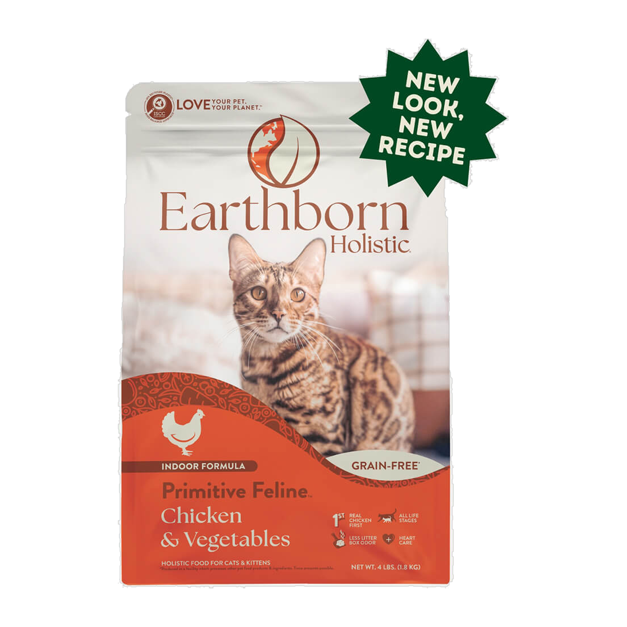 Earthborn Holistic Primitive Feline grain-free dry cat food bag front