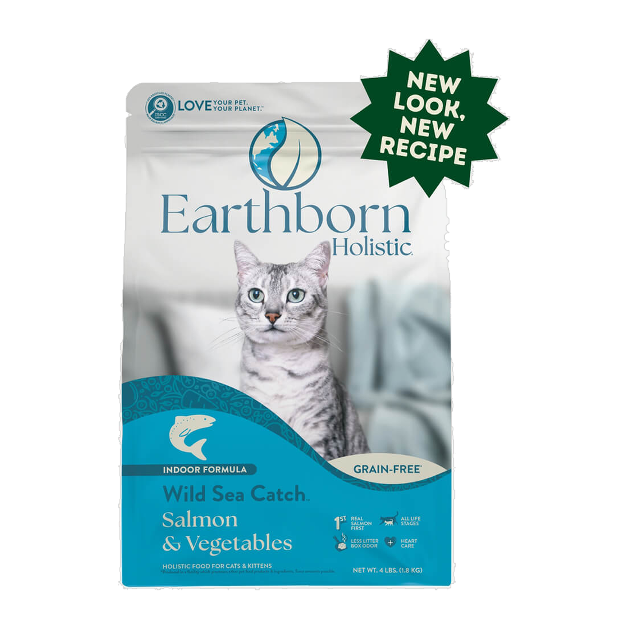 Earthborn Holistic Wild Sea Catch grain-free dry cat food bag front