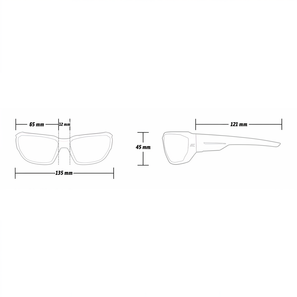 Edge Eyewear Dawson Smoke Polarized Safety Glasses -- diagram