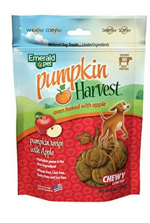 Emerald Pet Pumpkin Harvest Chewy Meat Free Natural Dog Treats