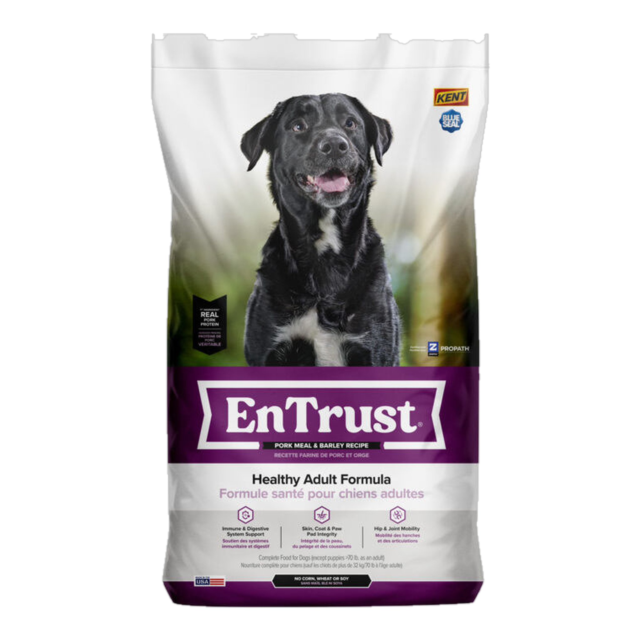 EnTrust Healthy Adult Formula Pork & Barley Dry Dog Food 35 LB
