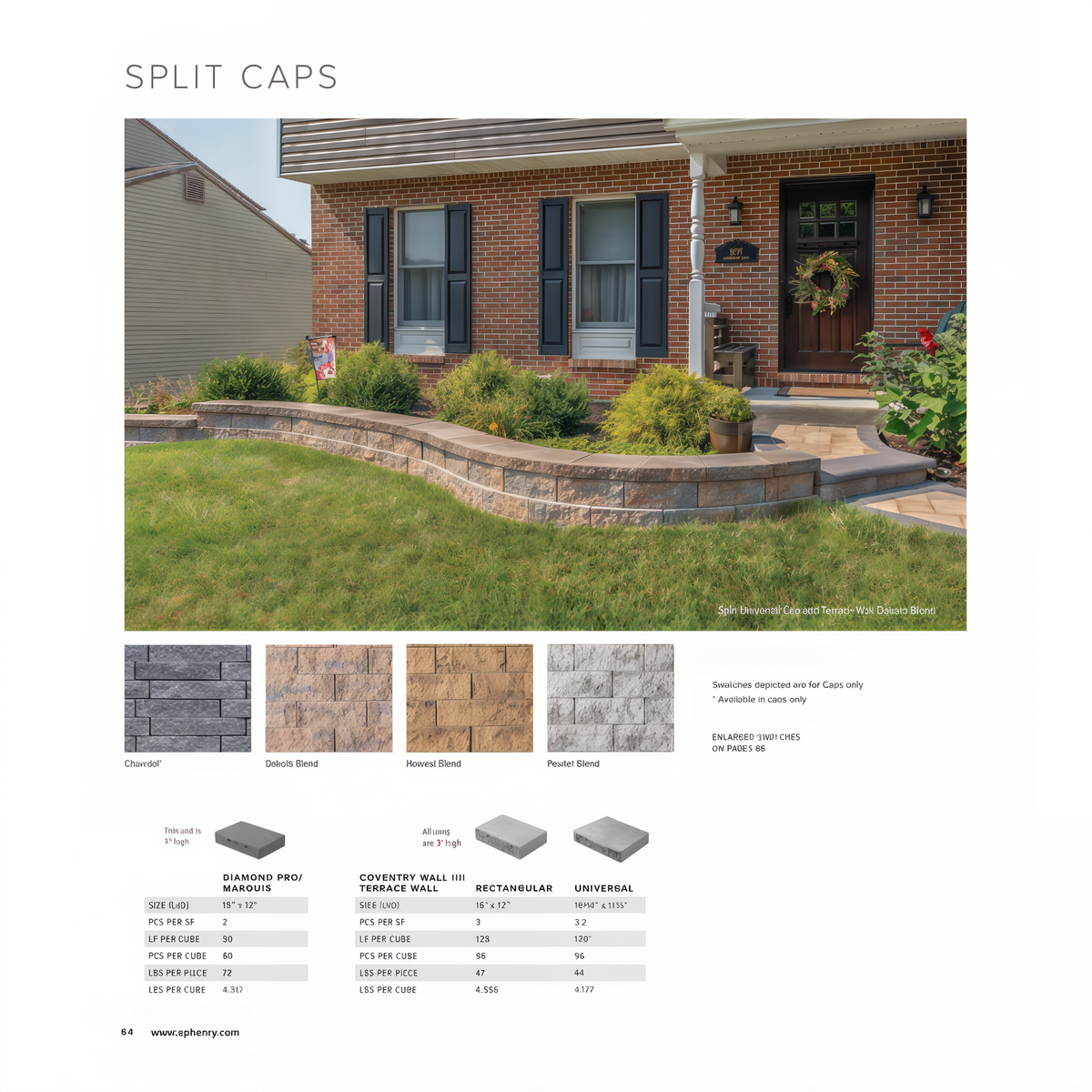 EP Henry Coventry Rectangular Split Cap 3 x 12 x 16 in -- diagram