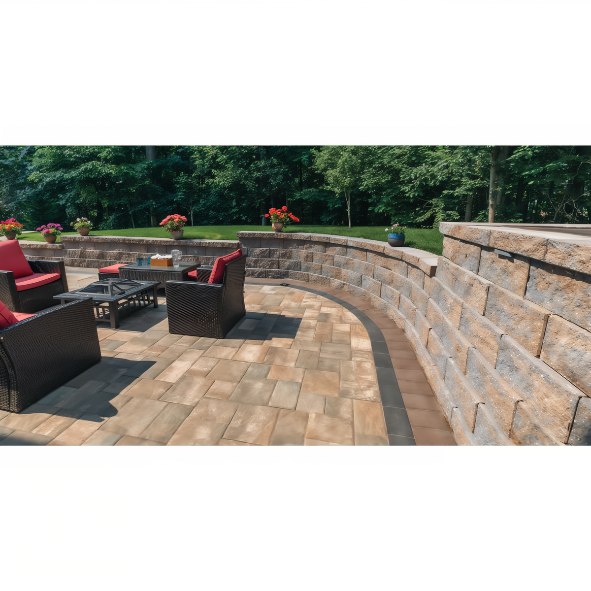 EP Henry Diamond Pro Straight Retaining Wall -- lifestyle