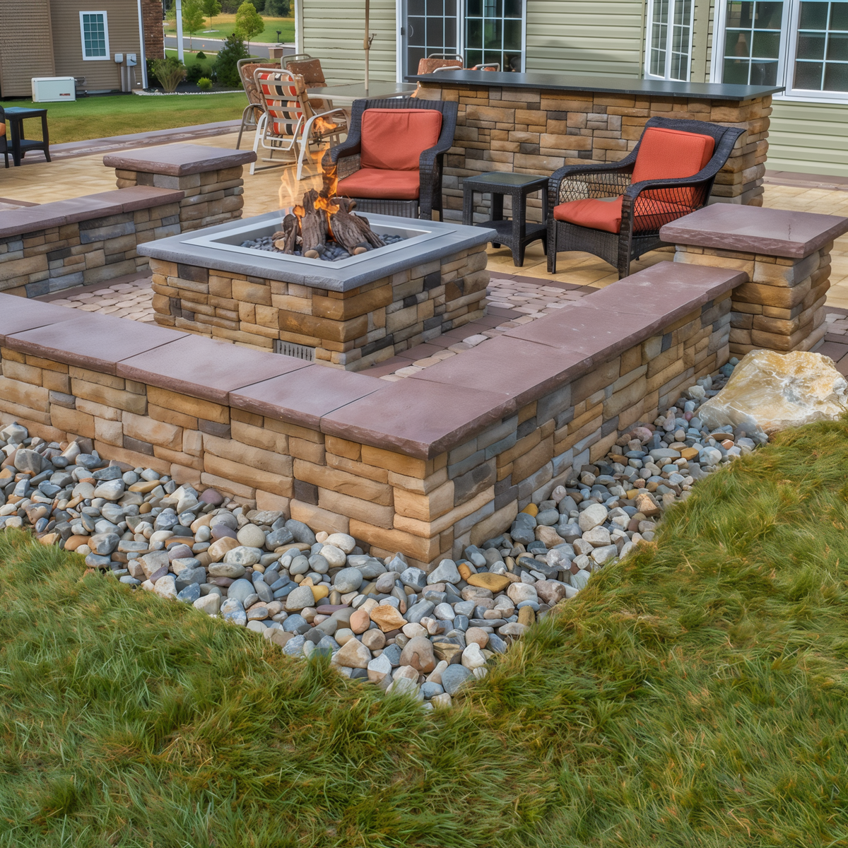 EP Henry Double Sided Cast Stone Wall -- lifestyle