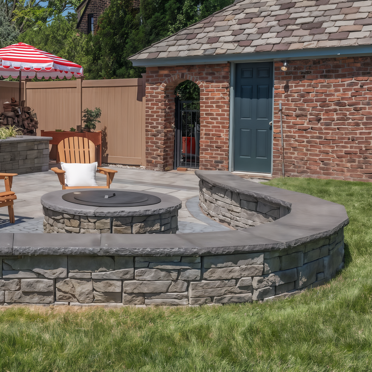 EP Henry Double Sided Cast Stone Wall -- lifestyle