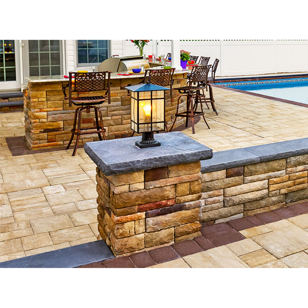 EP Henry Double Sided Cast Stone Wall -- lifestyle
