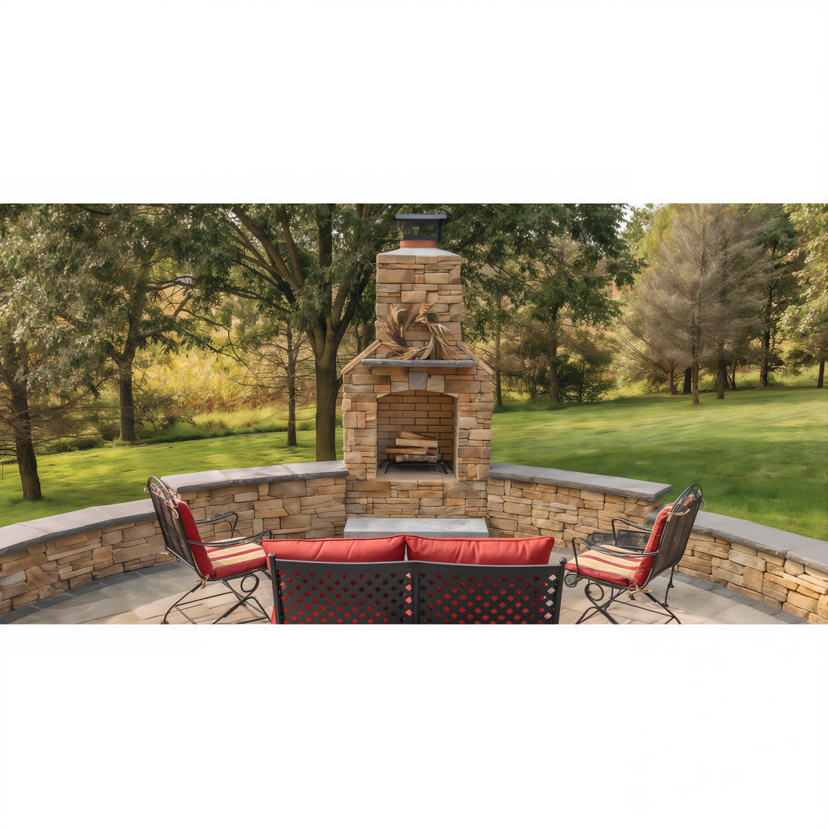 EP Henry Double Sided Cast Stone Wall -- lifestyle