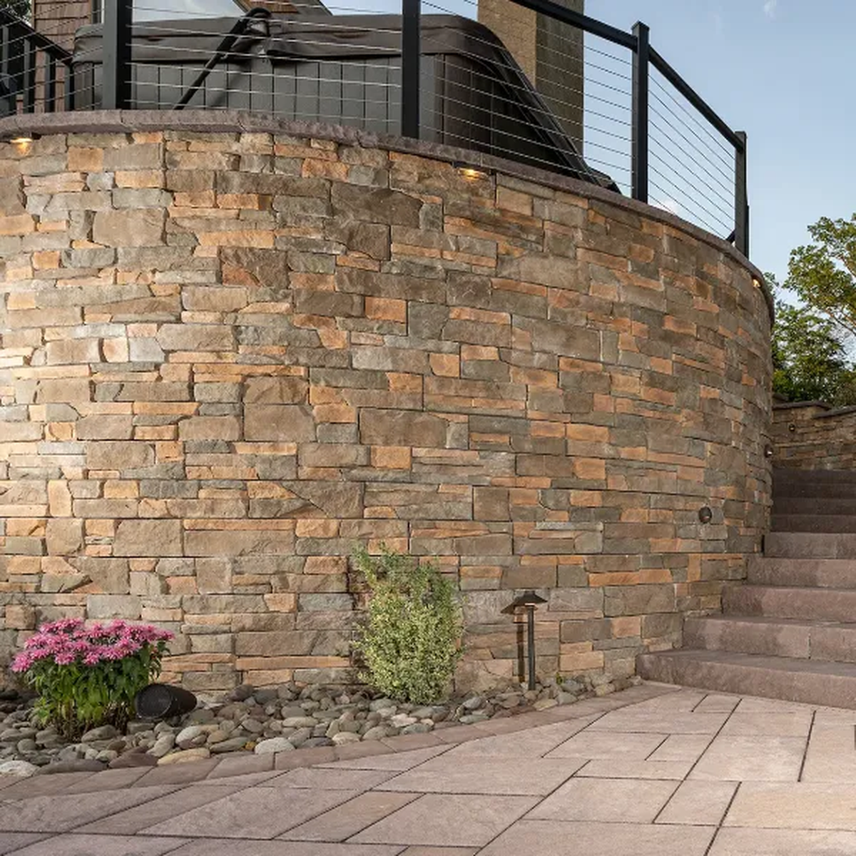 EP Henry Single Sided Cast Stone Wall -- lifestyle