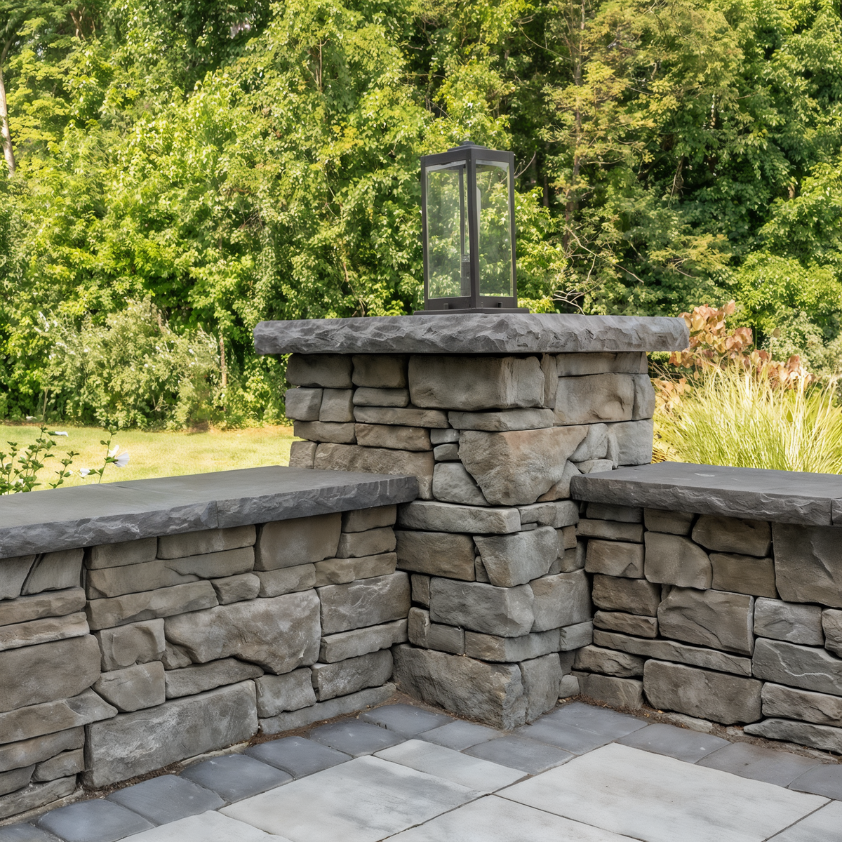 EP Henry Single Sided Cast Stone Wall -- lifestyle