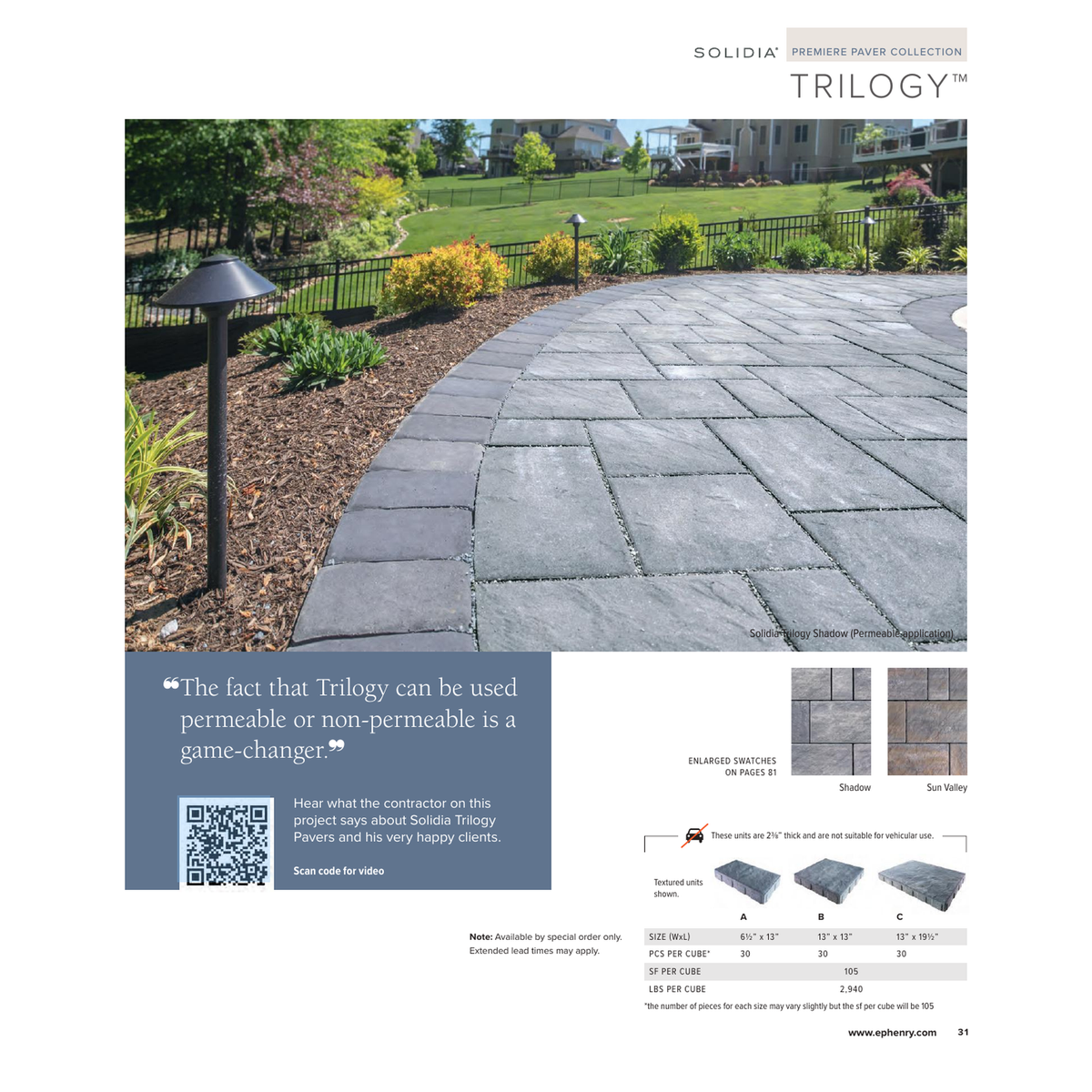EP Henry Trilogy Smooth Pavers -- diagram