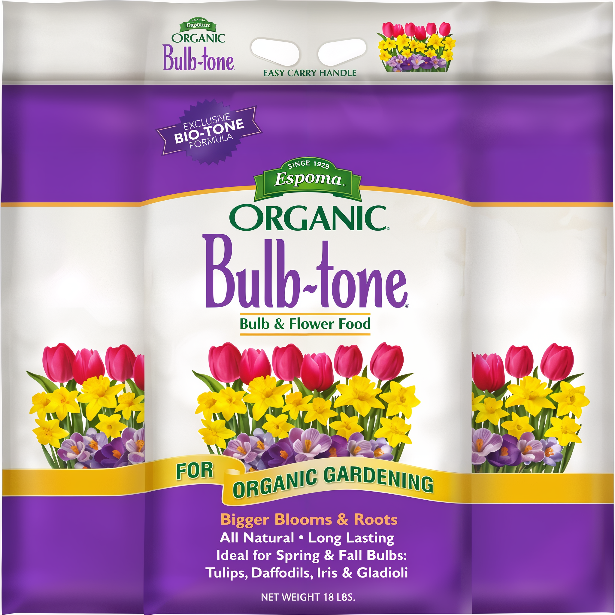 Espoma Organic Bulb-Tone 18 lb bag, natural and organic plant food. #18 lb