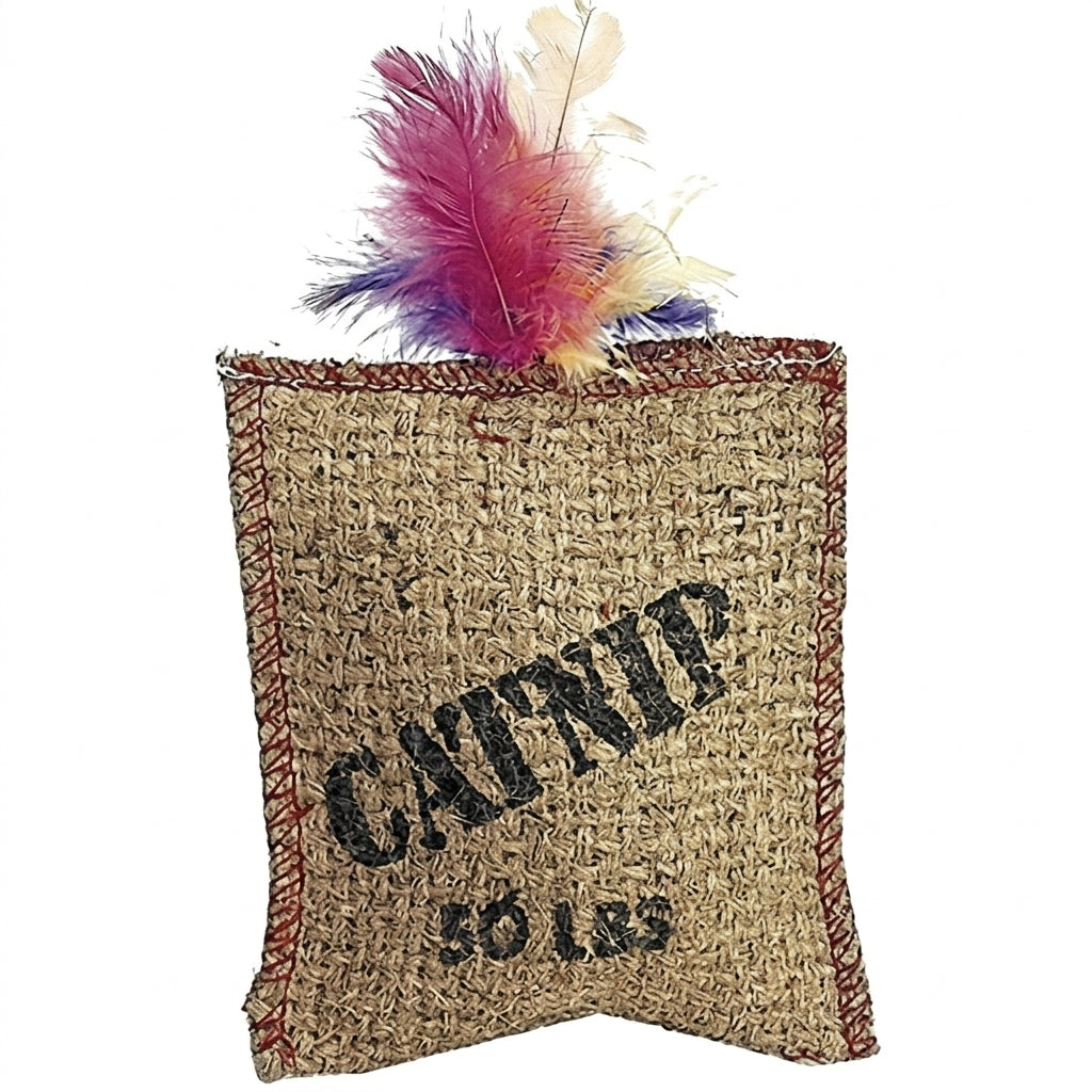 Ethical Pet Jute & Feather Catnip Sack Cat Toy