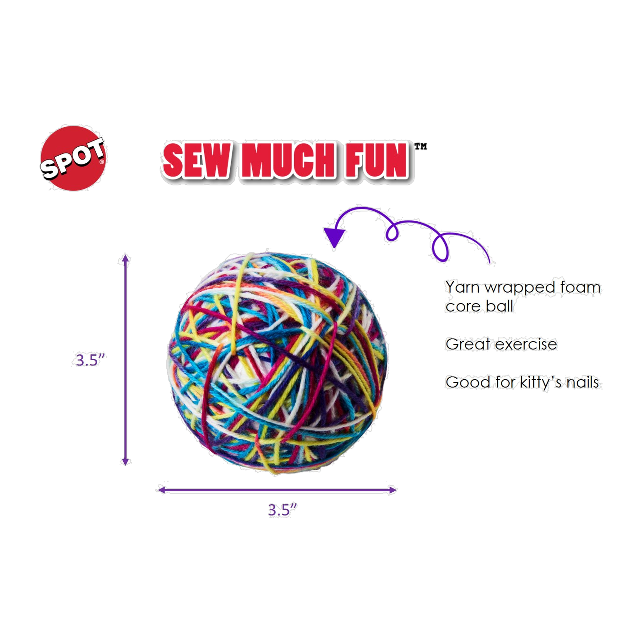 SEW MUCH FUN YARN BALL 3.5" product image 1