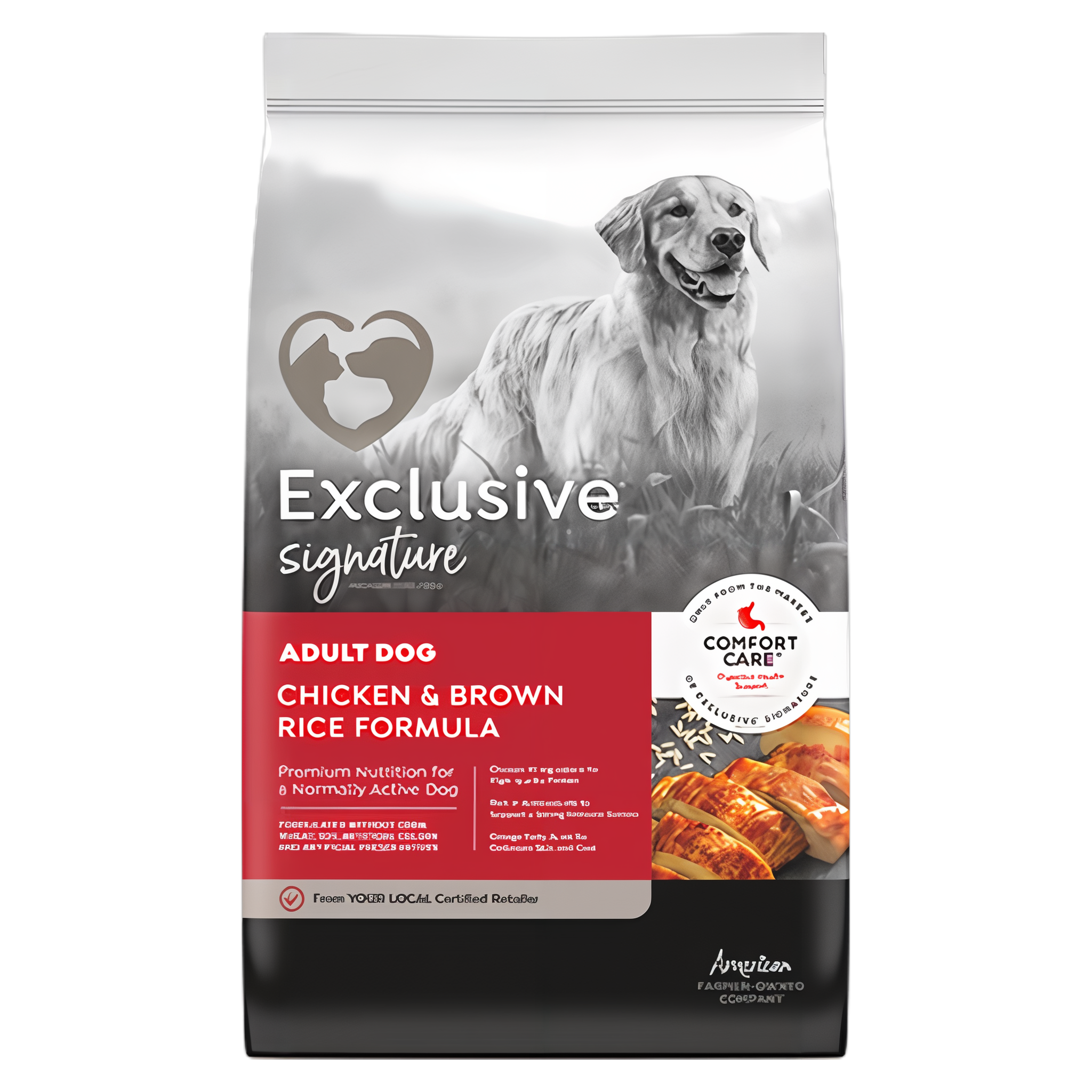 Exclusive Signature Adult Dog Chicken & Brown Rice Formula Dry Dog Food bag