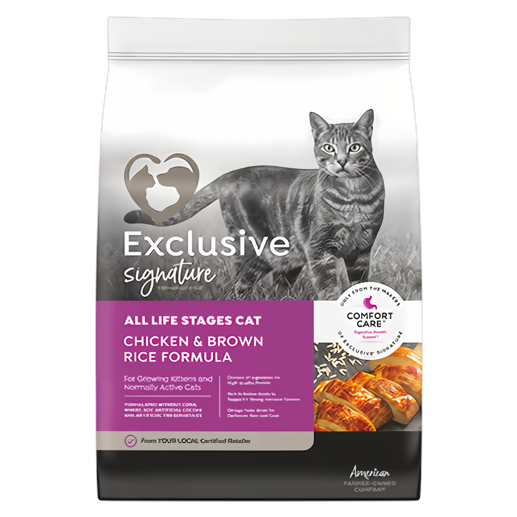 Exclusive Signature All Life Stages Cat Chicken & Brown Rice Formula Dry Cat Food bag