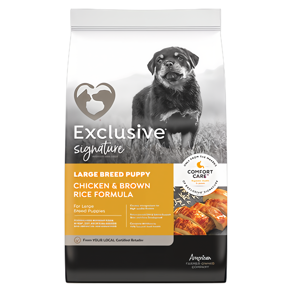 Exclusive Signature Large Breed Puppy Chicken & Brown Rice Formula Dry Dog Food bag