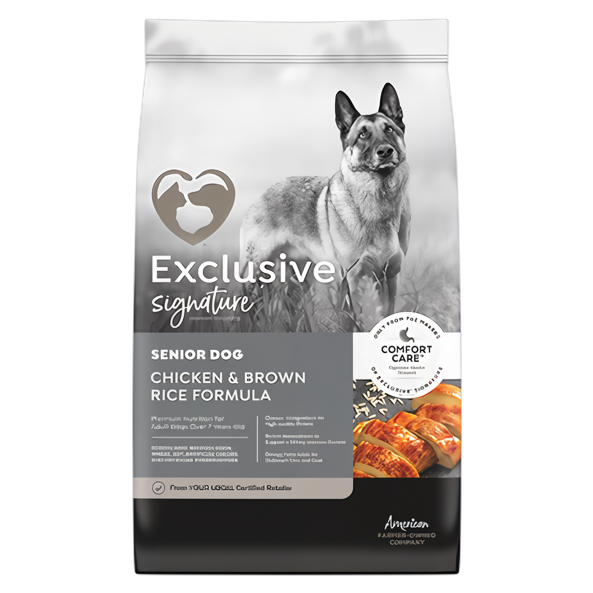 Exclusive Signature Senior Dog Chicken & Brown Rice Formula Dry Dog Food bag
