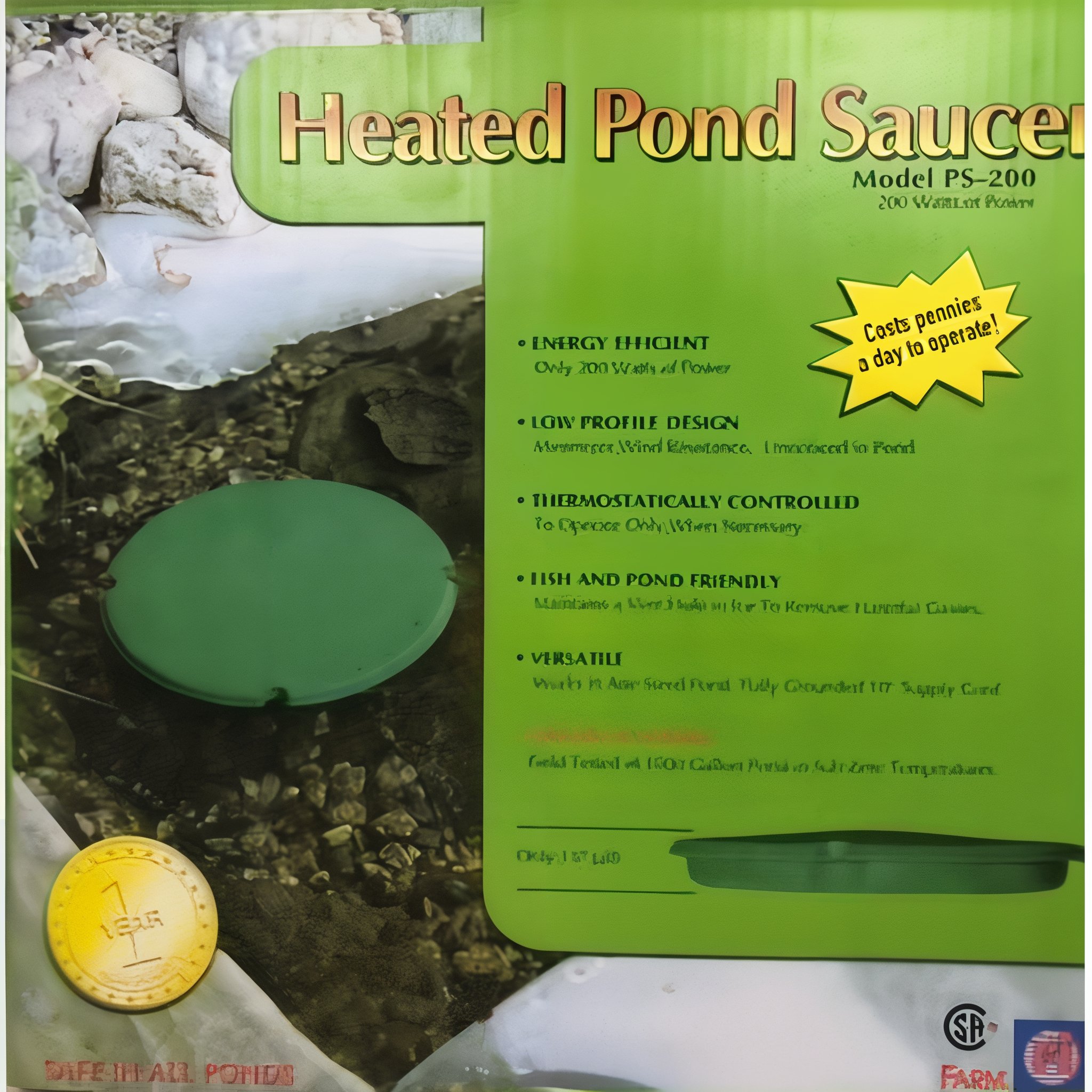 Farm Innovators PS-200 Heated Pond Saucer De-icer