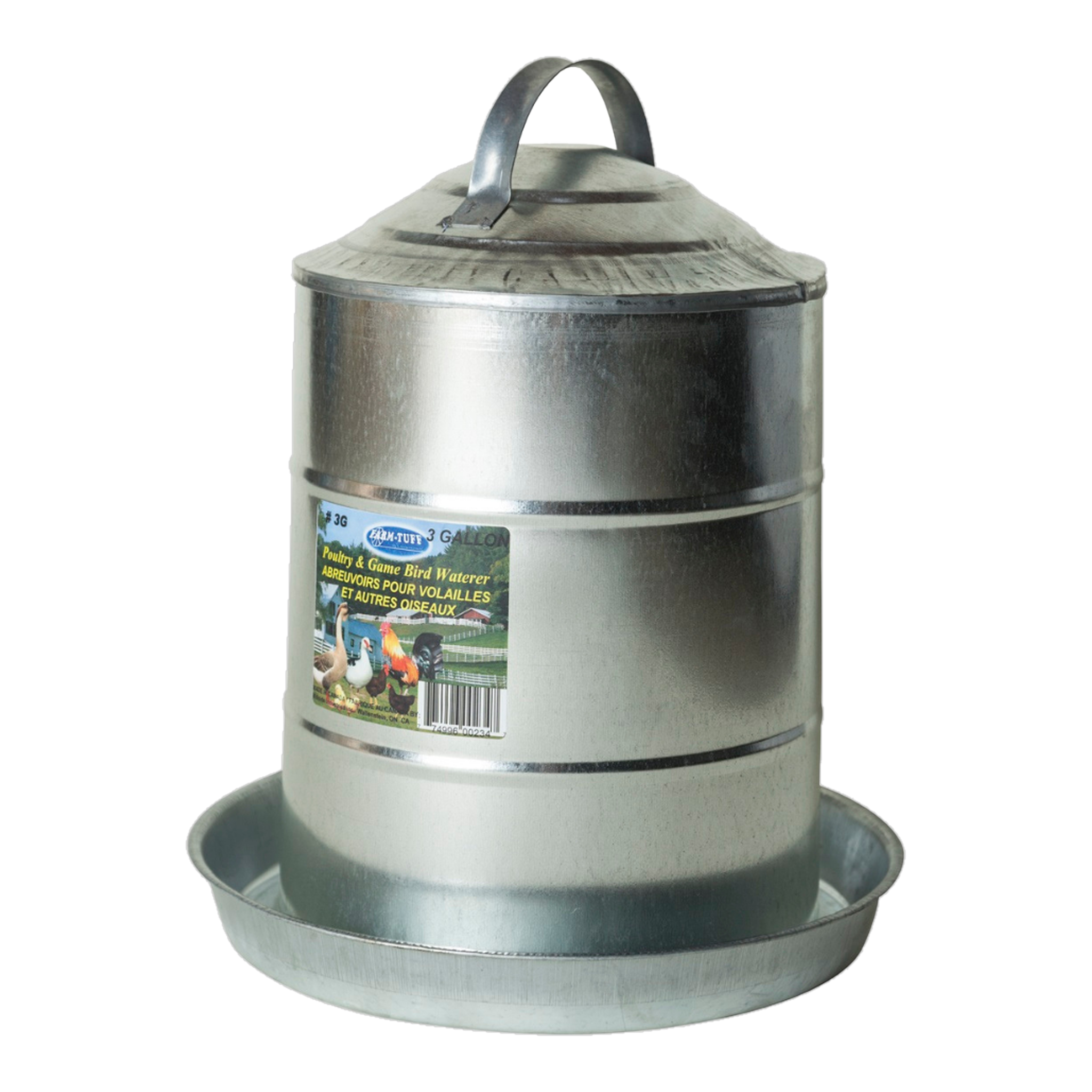 Farm-Tuff Galvanized Poultry & Game Bird Waterer 3 Gal #3 Gal