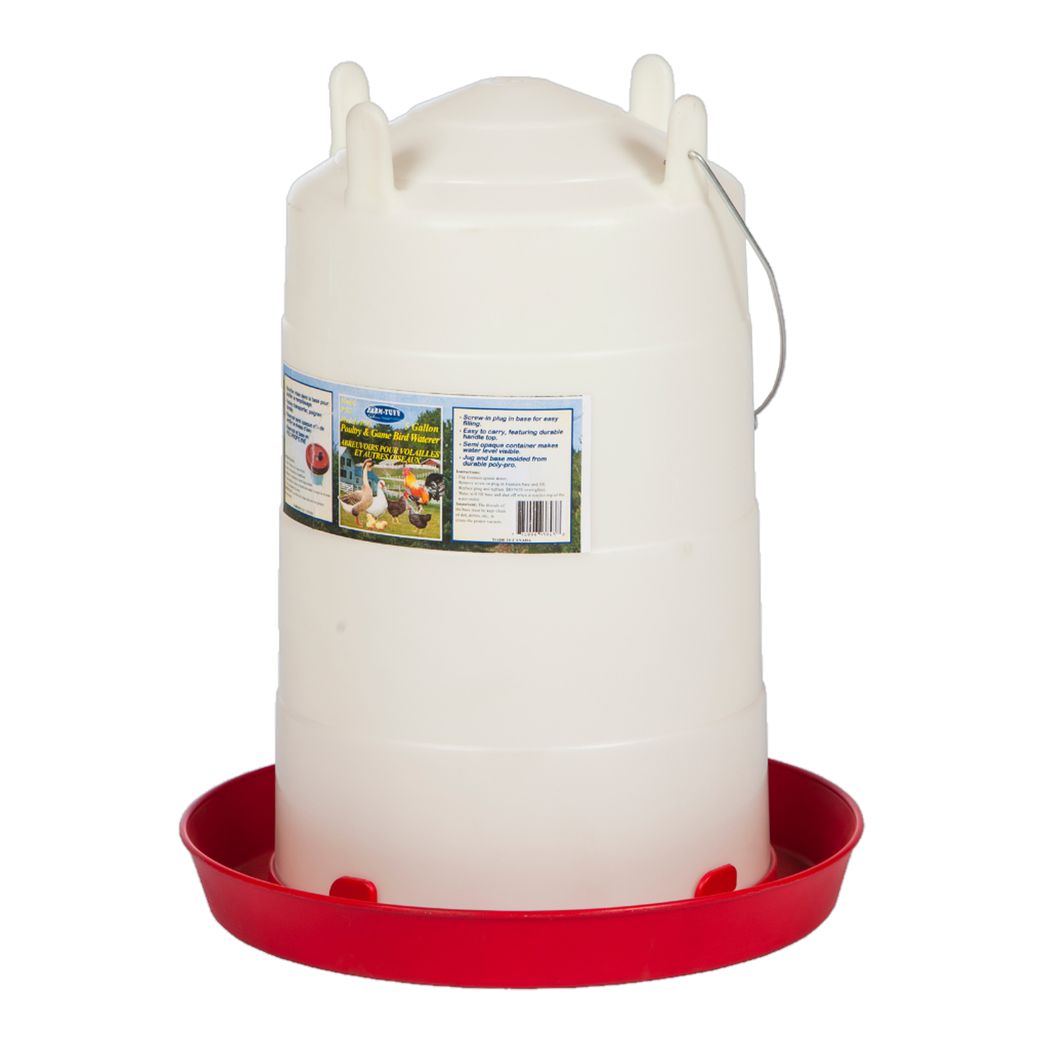 Farm-Tuff 5 Gallon Poultry & Game Bird Waterer bottom-fill fountain