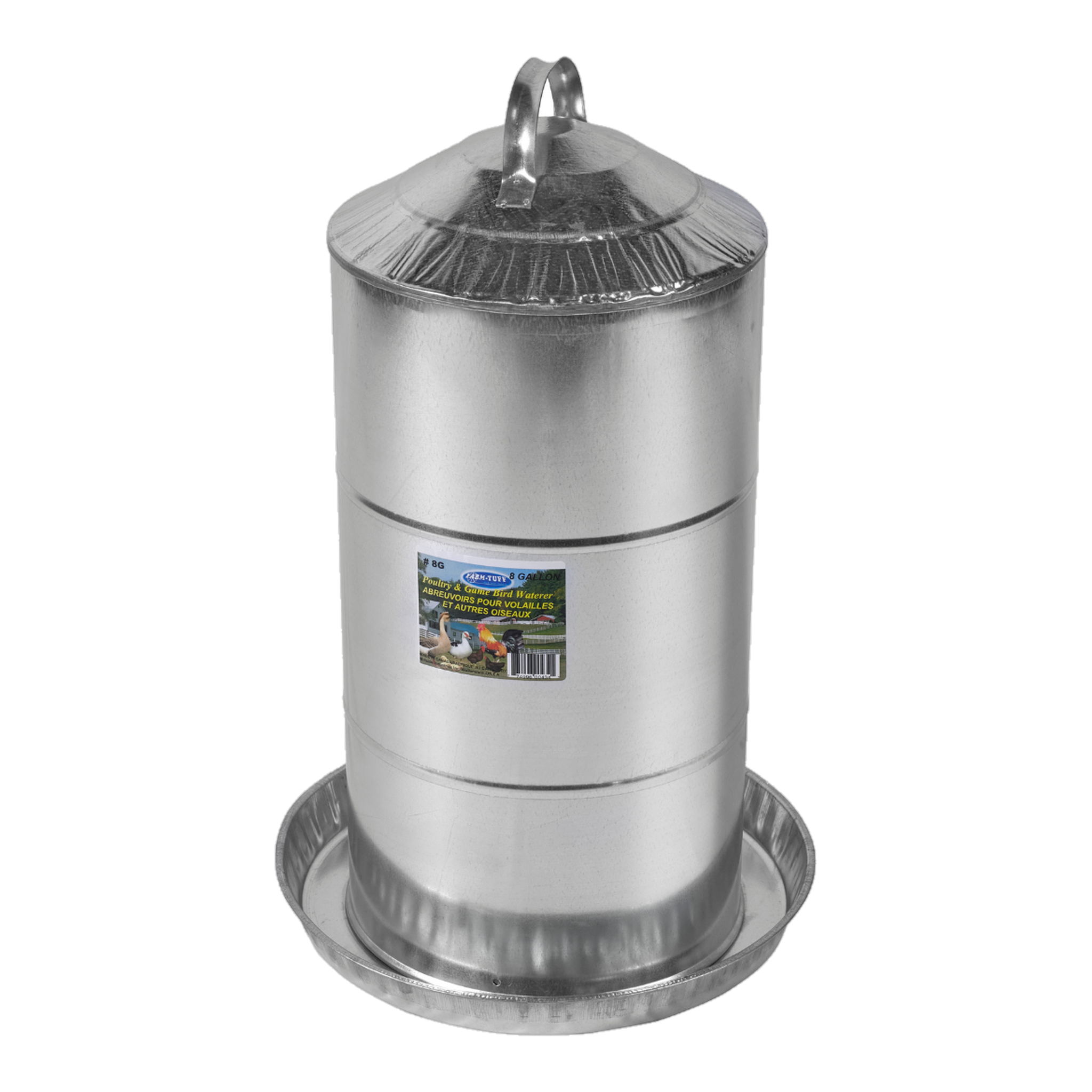 Farm-Tuff Galvanized Poultry & Game Bird Waterer 8 Gal