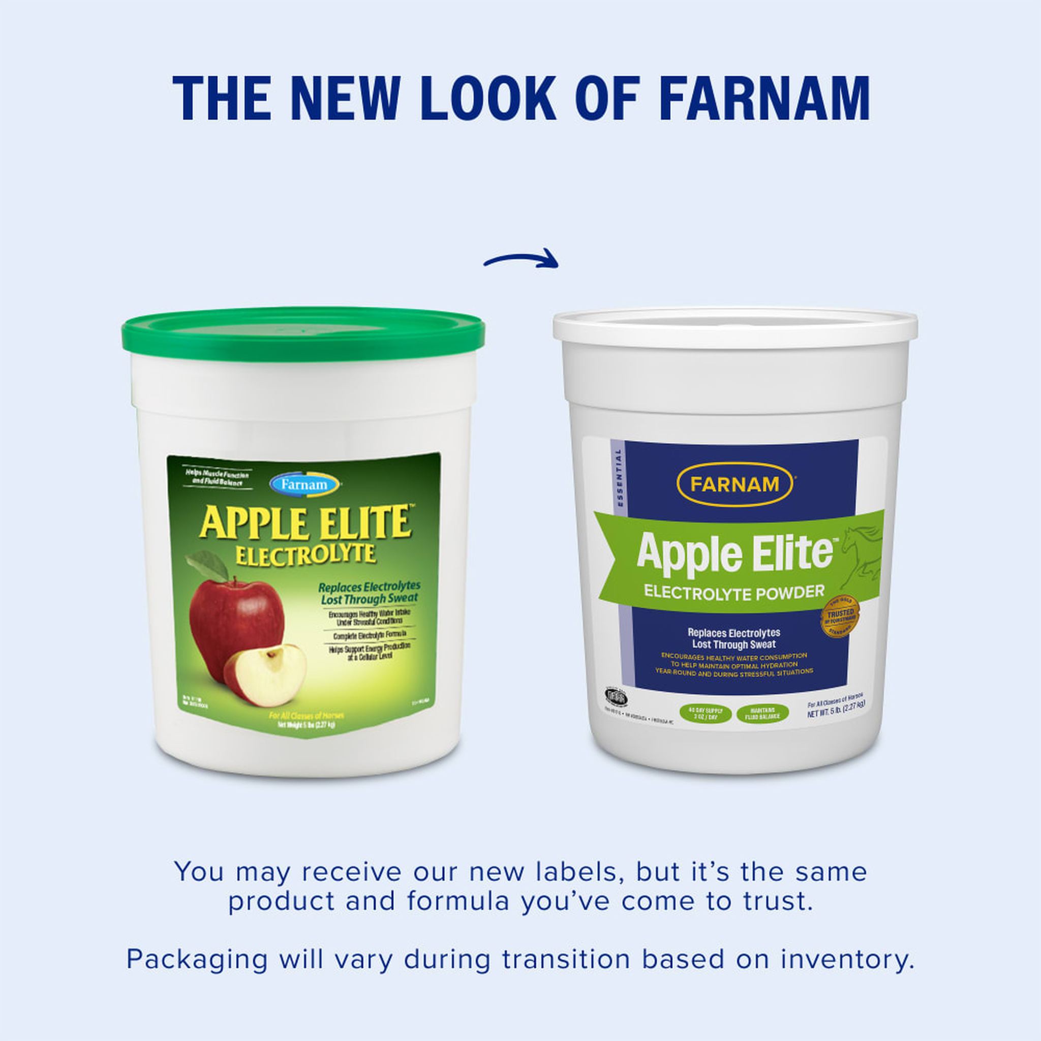 Farnam Apple Elite Electrolyte Powder - You may receive our new labels but it is the same product and formula you have come to trust