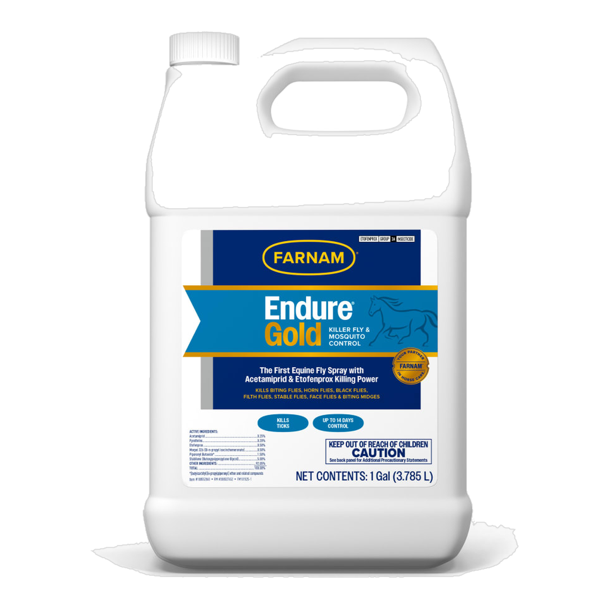 Farnam Endure Gold Fly Spray for Horses package showing size