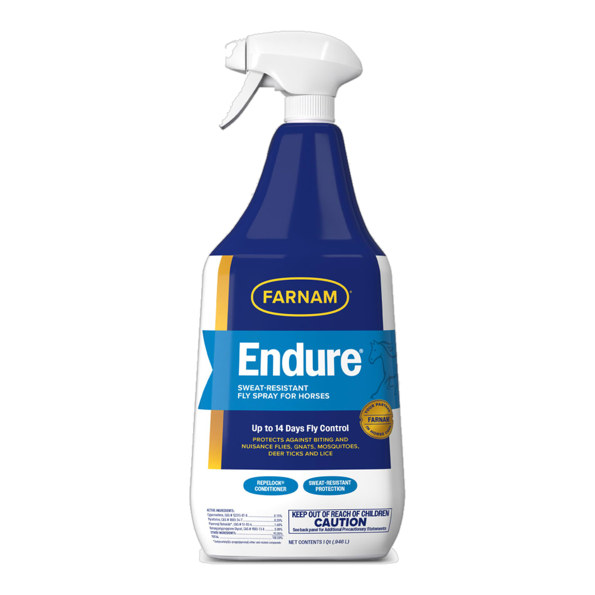Farnam Endure Sweat-Resistant Fly Spray for Horses package showing size #32 oz Spray