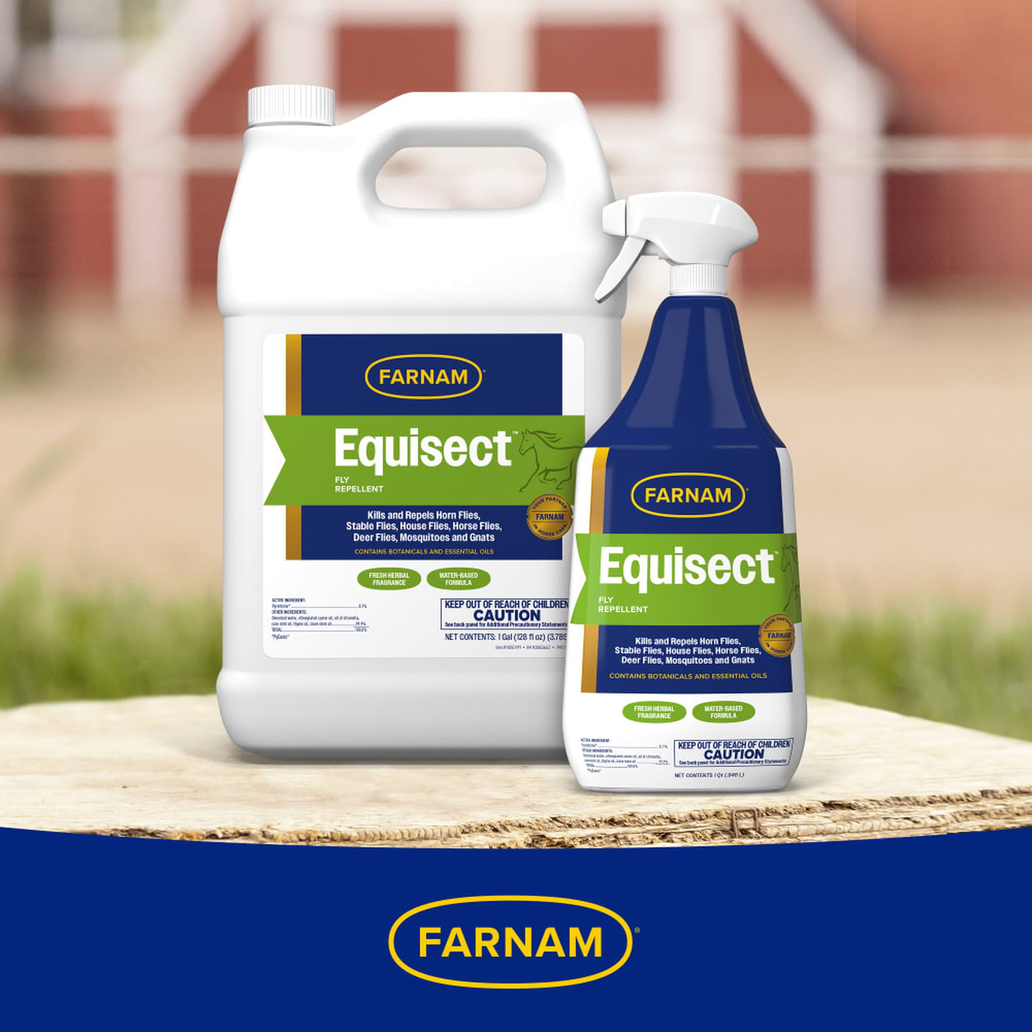Farnam Equisect Water-Based Botanical Fly Repellent being used on a horse