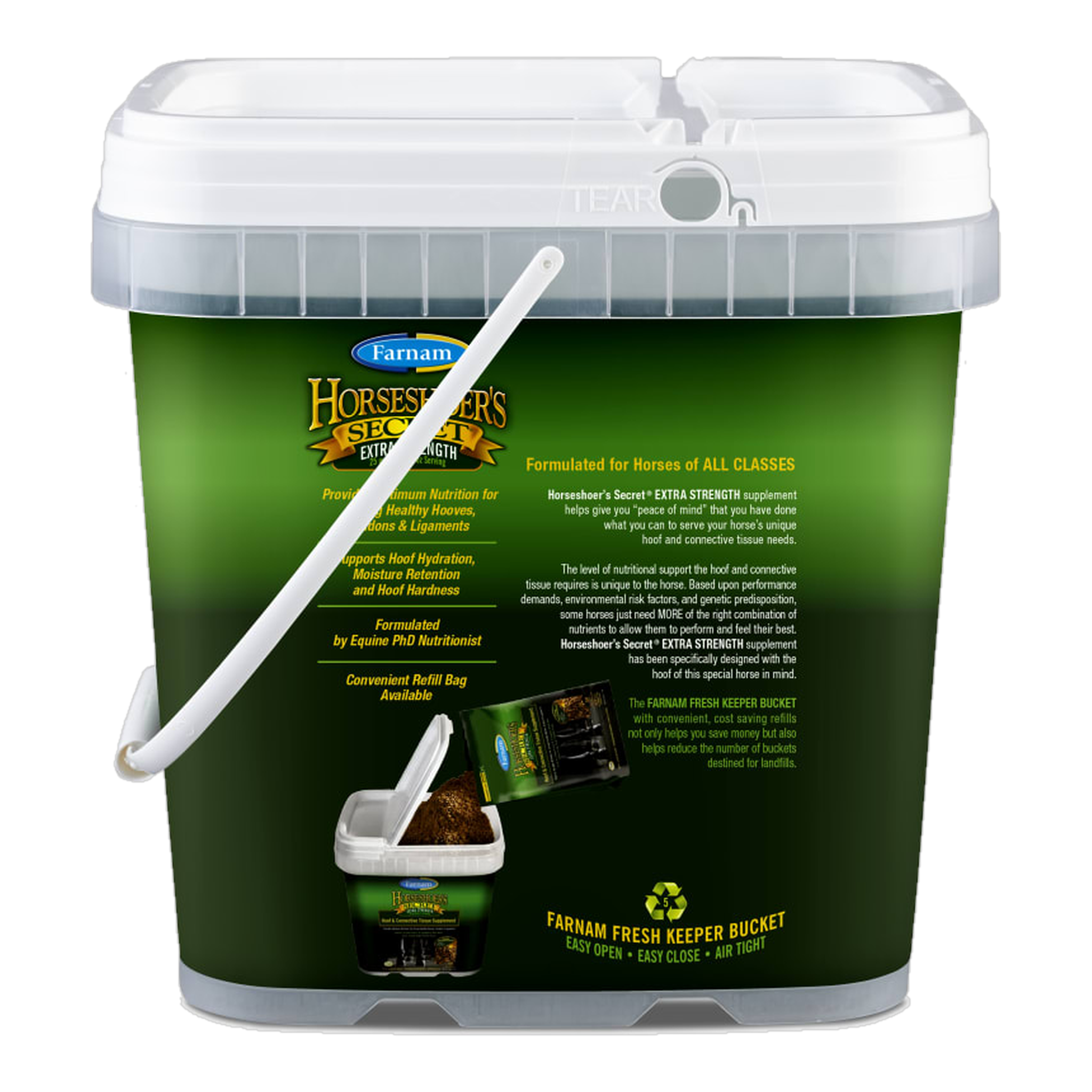 Farnam Horseshoer's Secret Extra Strength Hoof Supplement back of package label