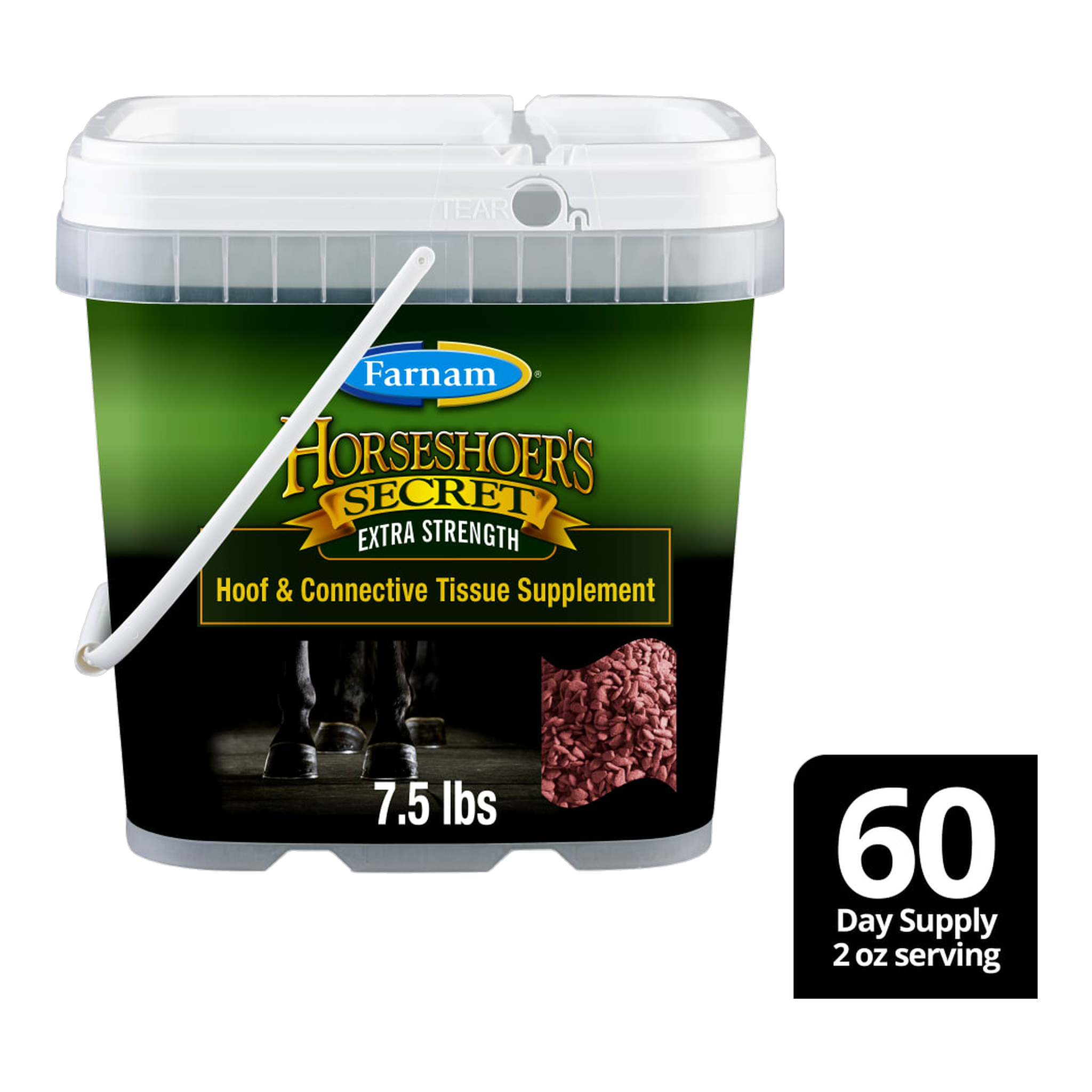 Farnam Horseshoer's Secret Extra Strength Hoof Supplement package showing size