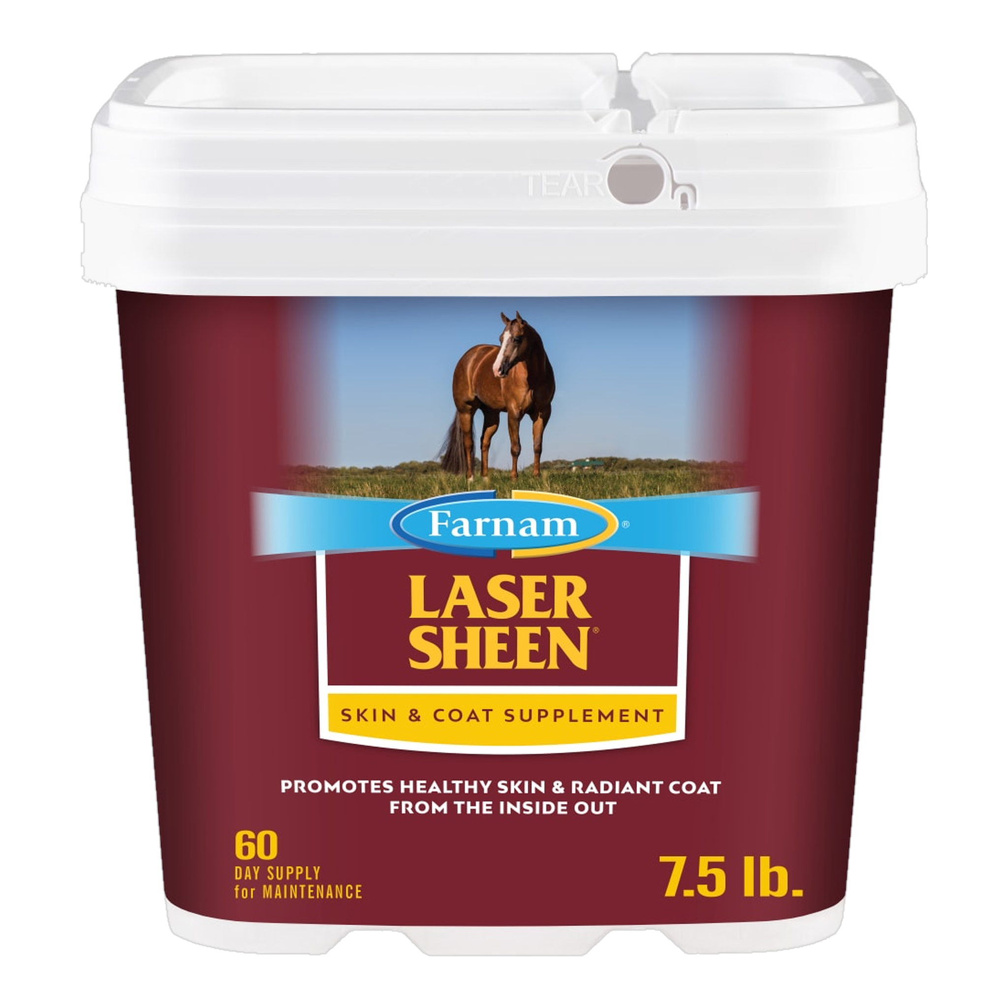 Farnam Laser Sheen Skin & Coat Supplement package showing size